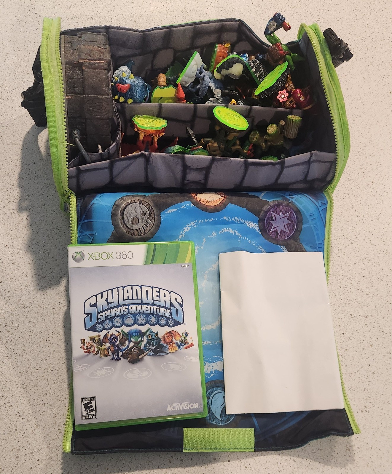 Xbox 360 Skylanders Spyros Adventure Lot 22 Figures, Game, Portal, Carrier…