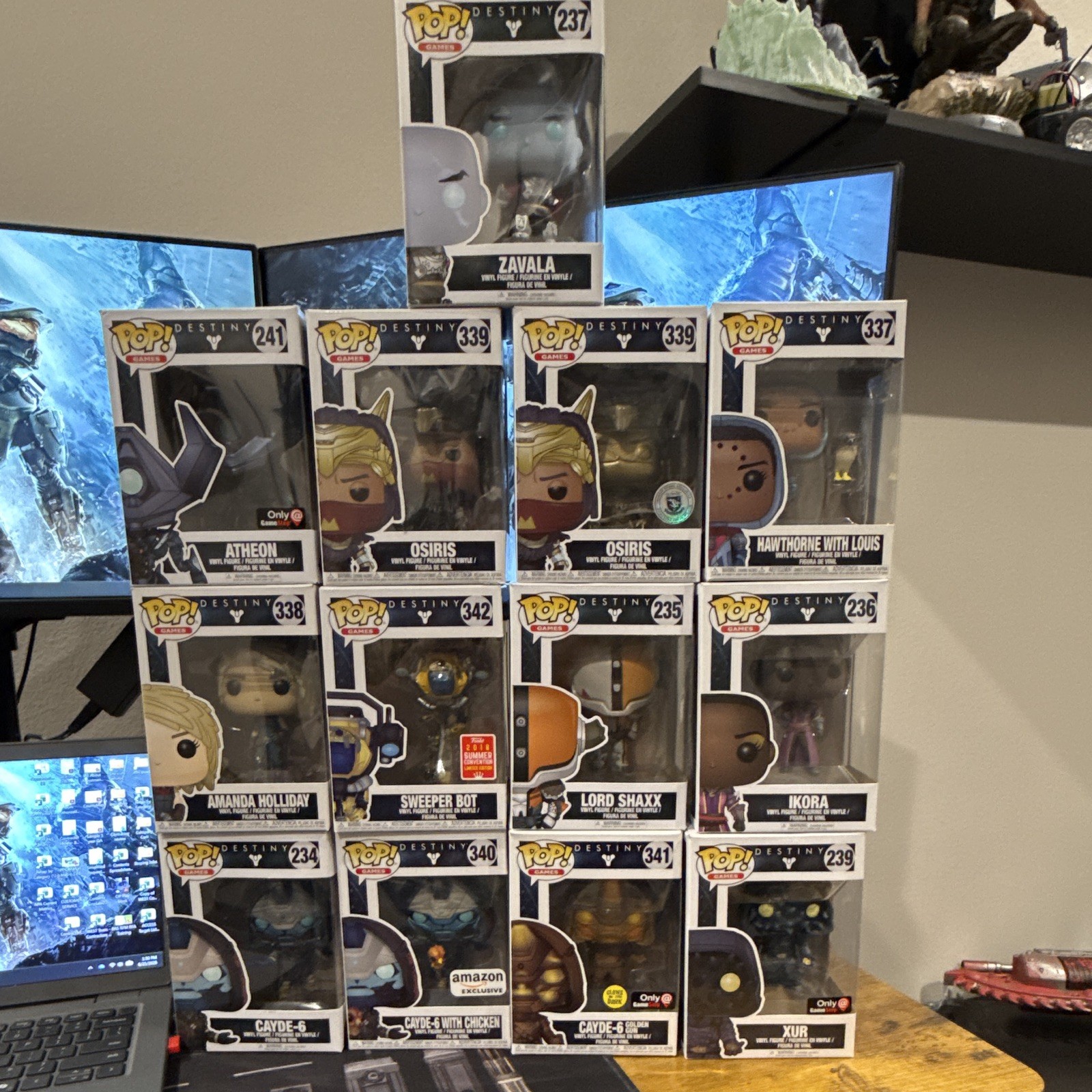 Funko Pop! Games Destiny Vinyl Figure Lot Zavala Atheon Osiris Glow GameStop