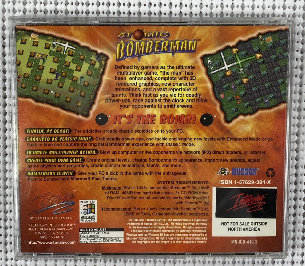 Atomic Bomberman PC Game Big Box 1997 INTERPLAY