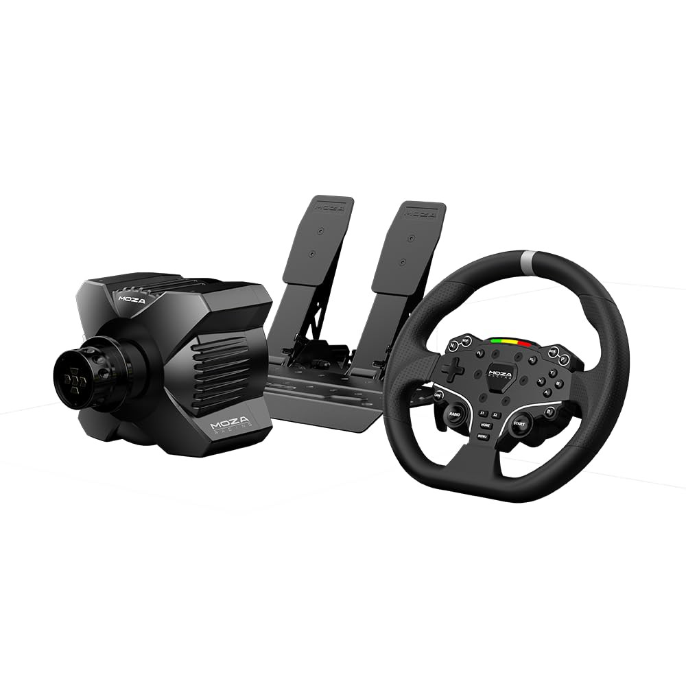 R3 Racing Simulator 4PCS Wheel & Pedals Bundle for PC: R3 Direct Drive Base, ES