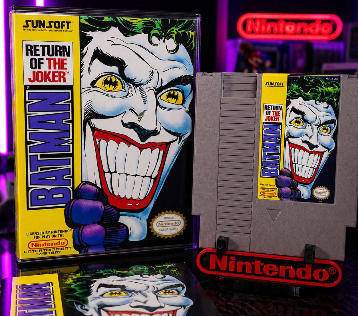 1991 BATMAN: RETURN OF THE JOKER w/CASE • VINTAGE NES NINTENDO