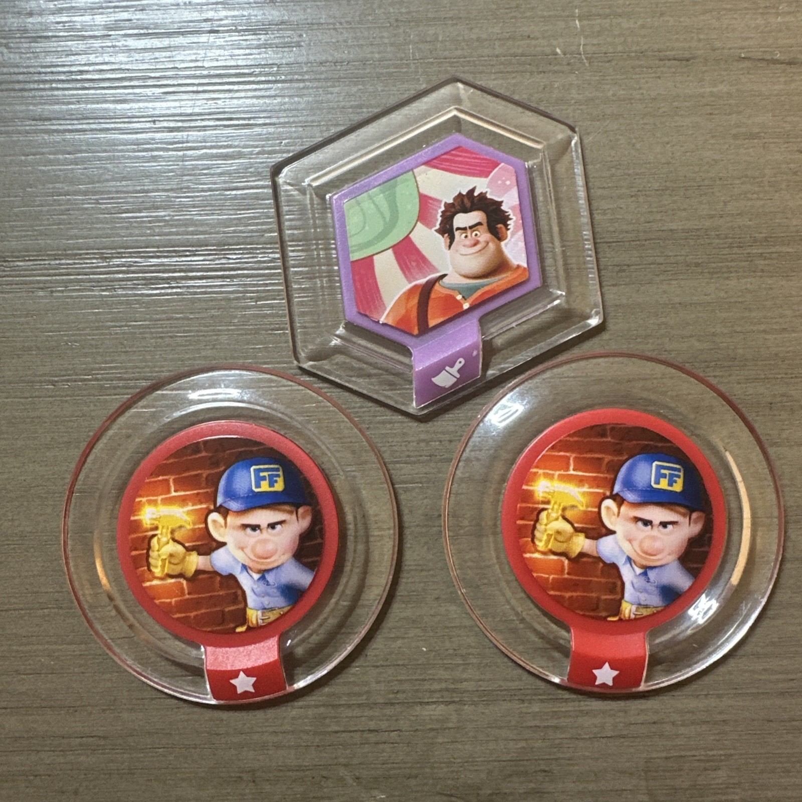 Disney Infinity Lot: Wreck-It Ralph And Vanellope Figures plus 3 Power Discs