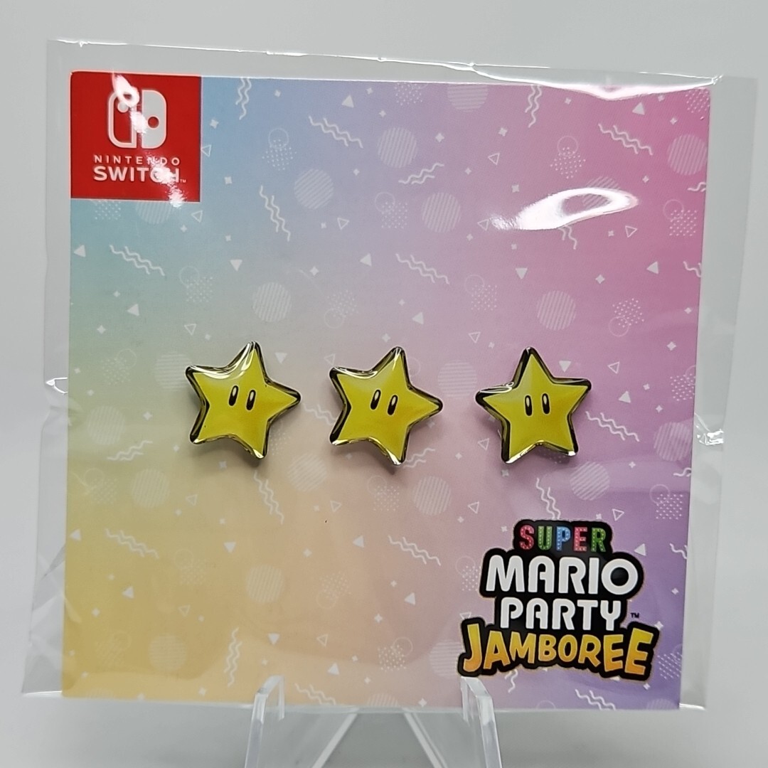 Mario Party Jamboree Promotional Pin Star Badges Sealed 3 pins Rare Nintendo