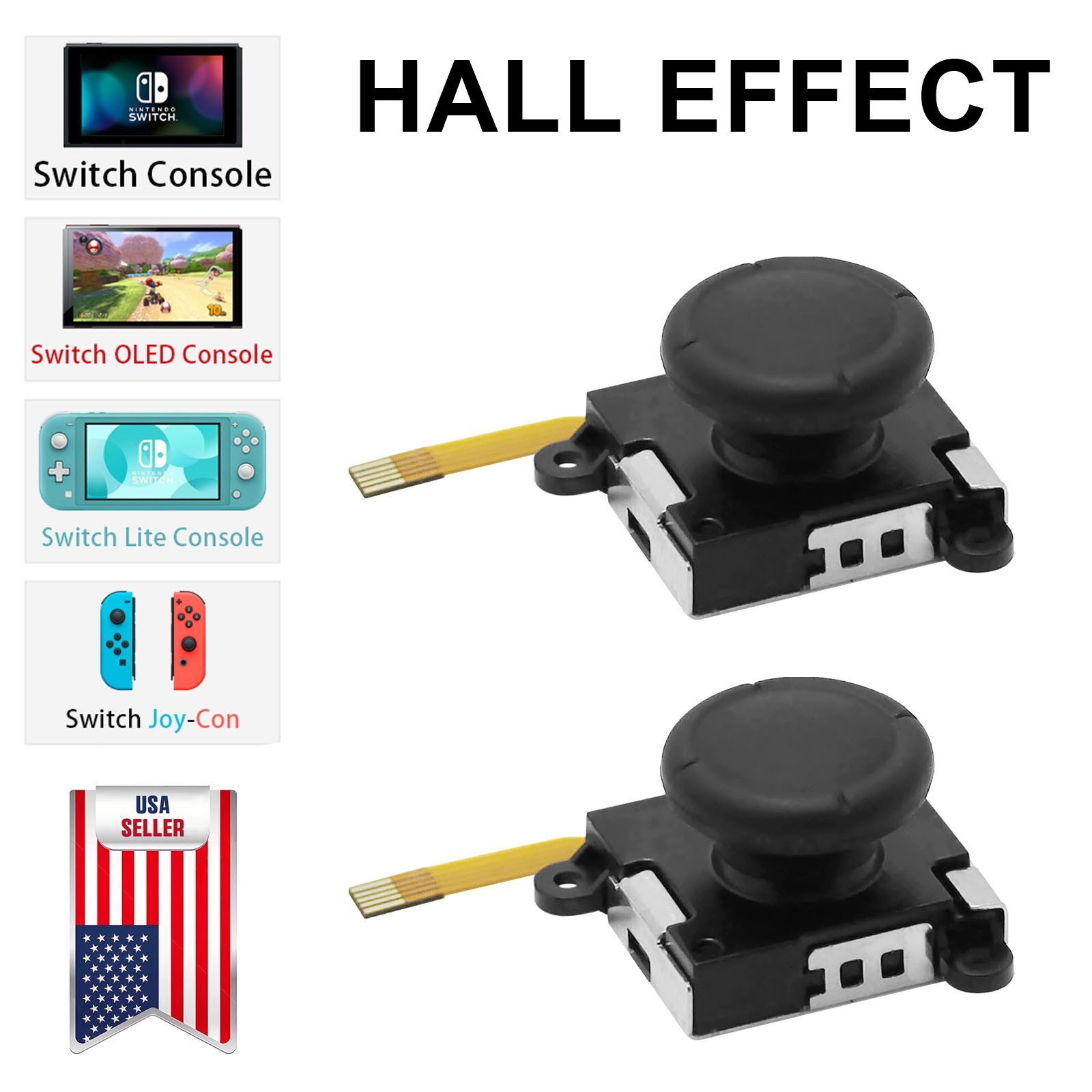 2PCS HALL Joysitck 3D Analog Thumb Stick For Nintendo Switch/Lite/OLED/JOY-CON