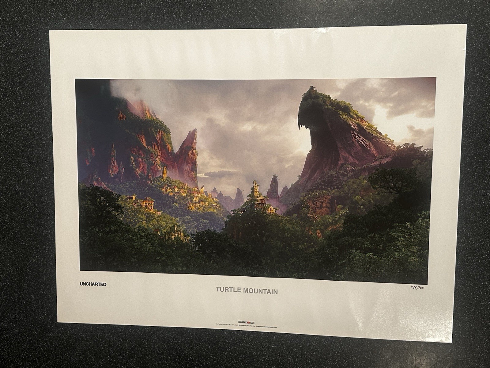 Uncharted 4 A Thief End Turtle Mountain Lithograph Naughty Dog Exclusive (2016)