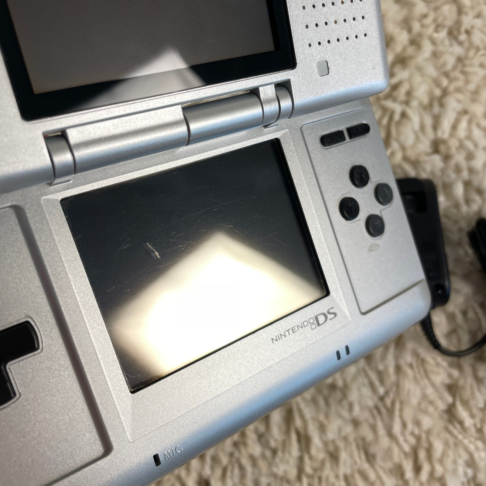 Nintendo DS Original NTR-001 Titanium Silver Handheld Console System Tested