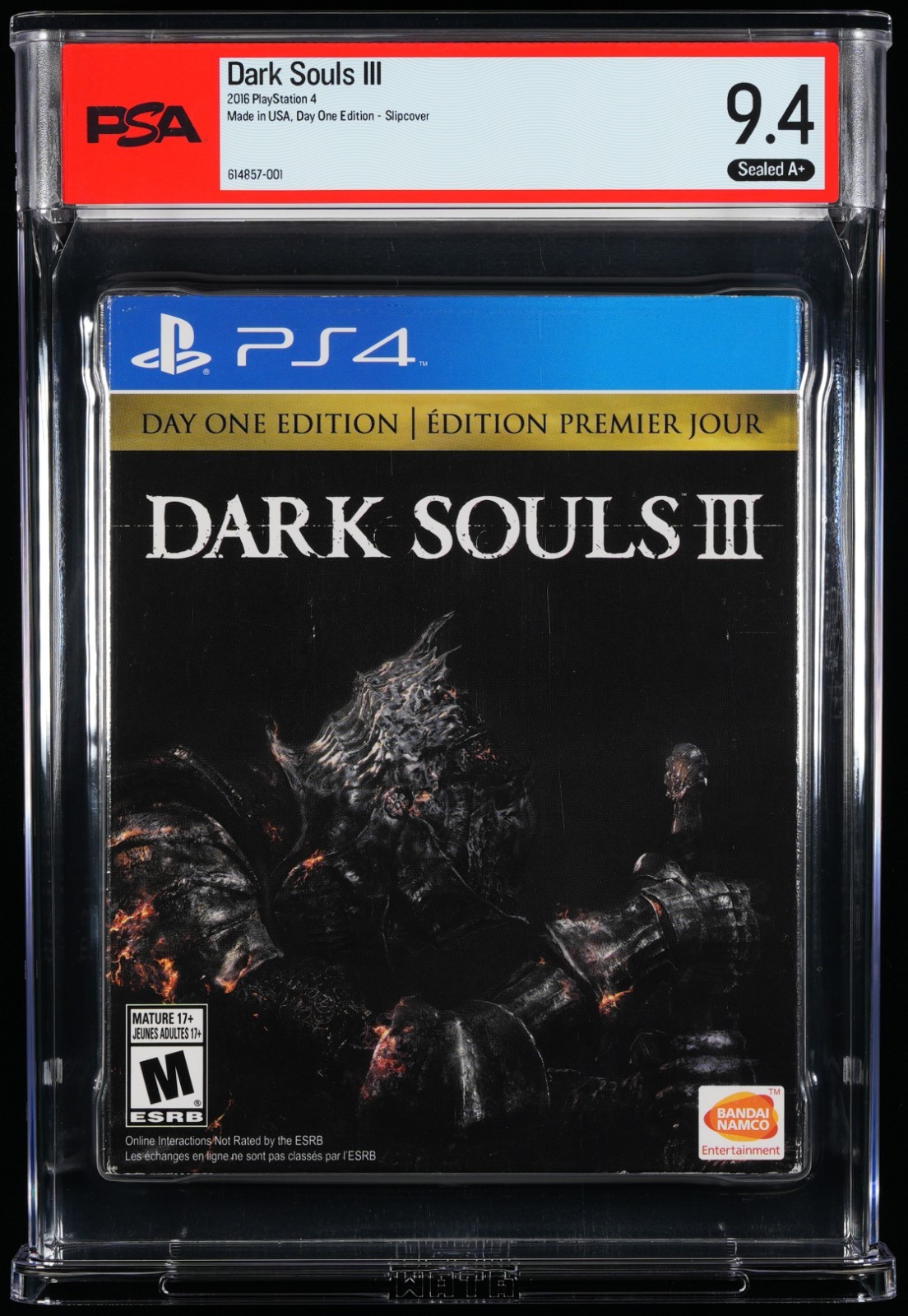 Dark Souls III Day One Edition PSA/Wata 9.4 A+ (Slipcover 8.5) . Not Vga Cgc