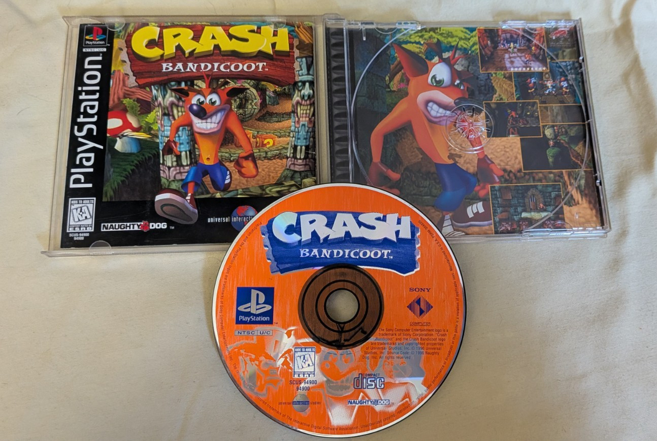 Crash Bandicoot PS1 Black Label CIB Complete Tested Authentic Original