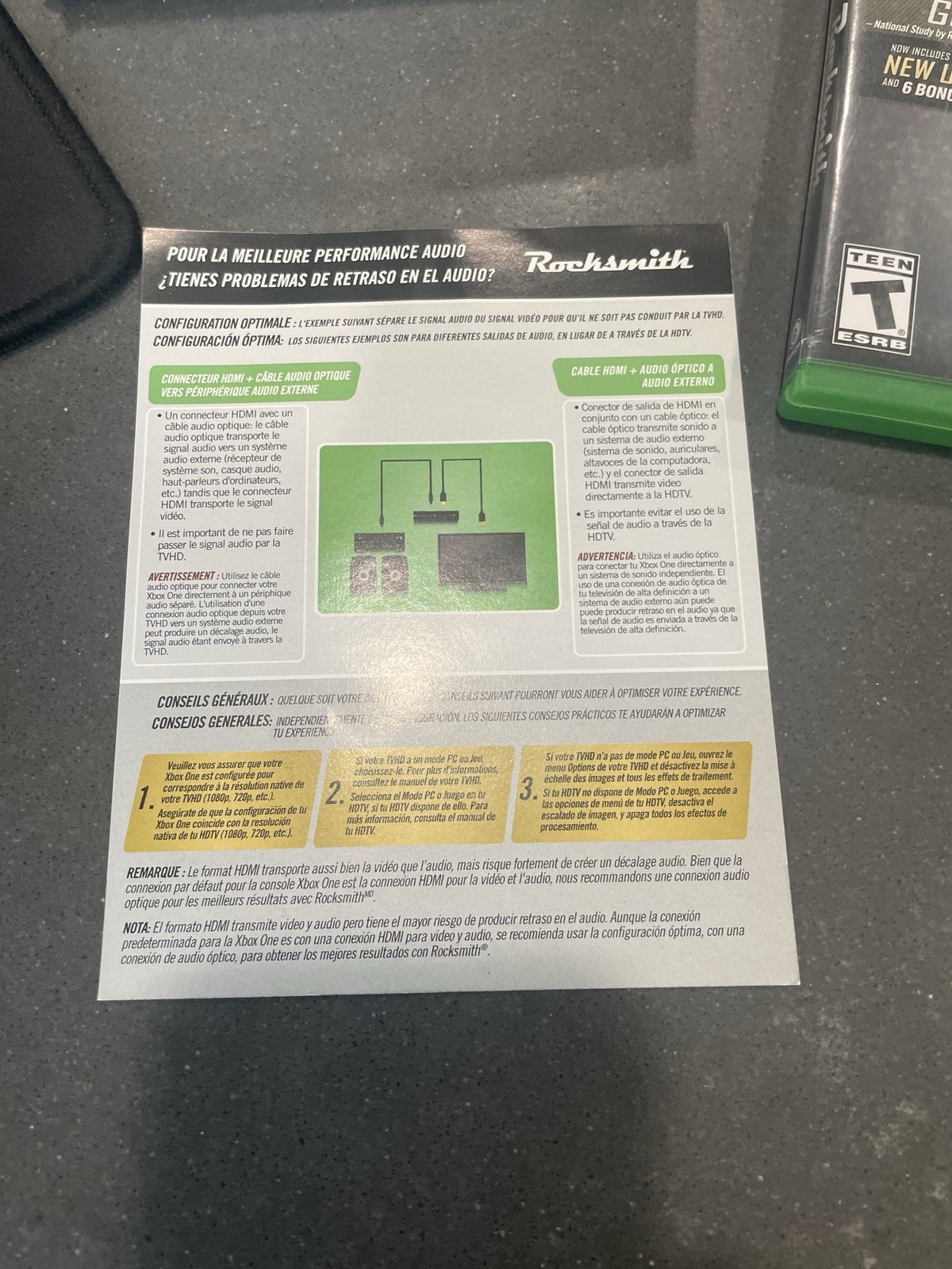 Rocksmith 2014 Edition Remastered (Xbox One) with Real Tone Cable & Original Box