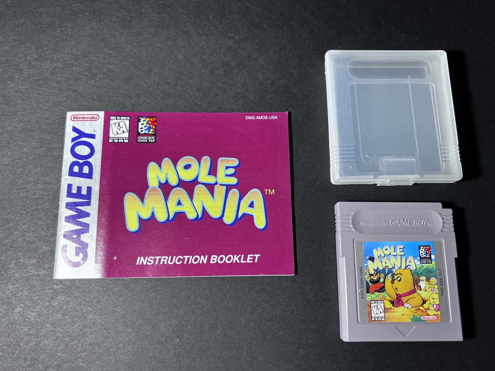 Mole Mania Nintendo Game Boy 1996 – Cartridge, Case and Manual
