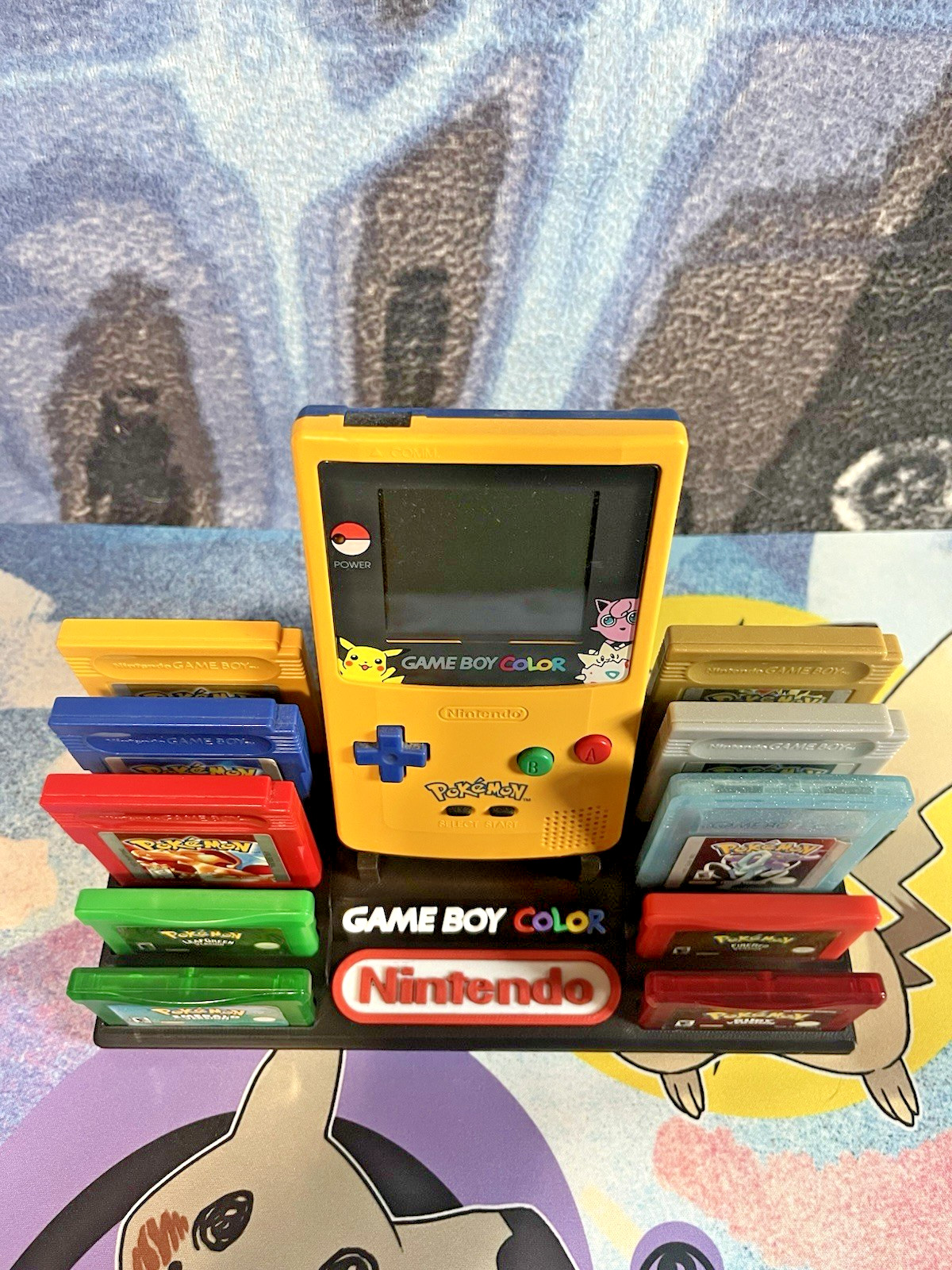 Gameboy Color Display Stand With Cartridge Holders