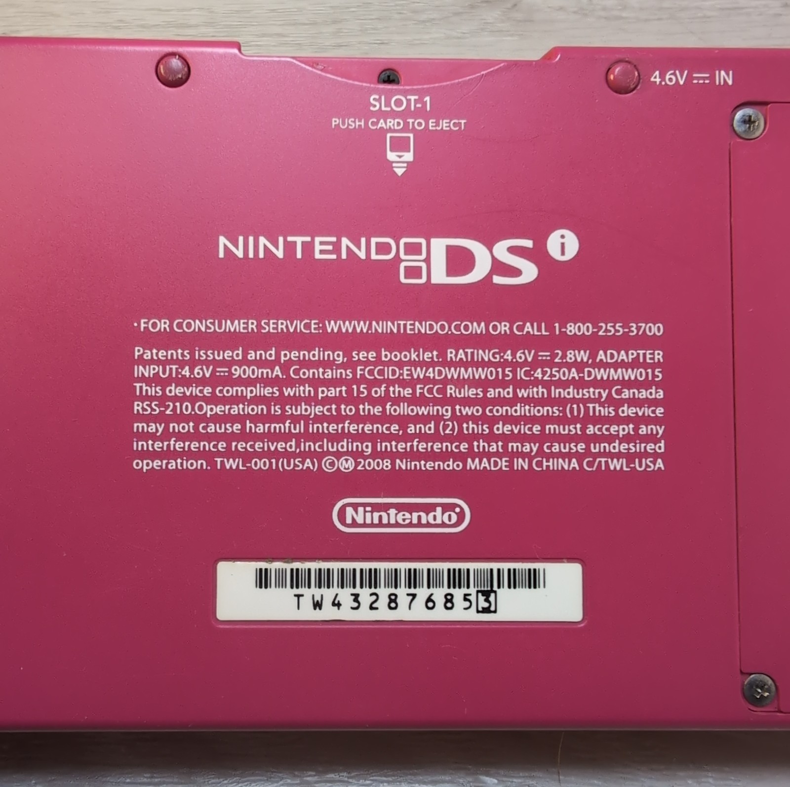 Nintendo DSi Pink Handheld Console Wi-Fi Nintendo DS TWL-001 & (4) Games Sims