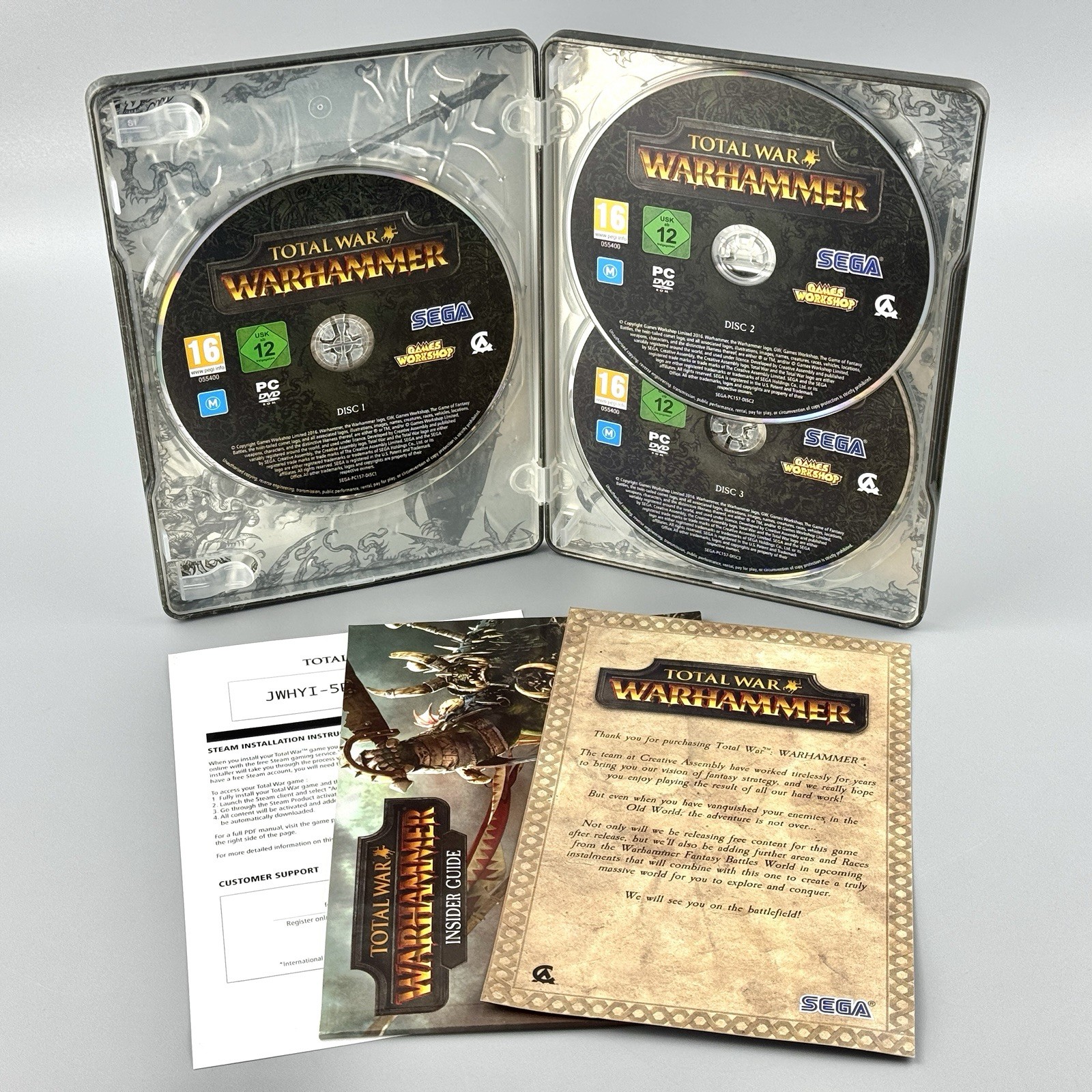 Total War: Warhammer (PC, 2016) CIB Complete Steelbook Metal Case – USED! RARE!