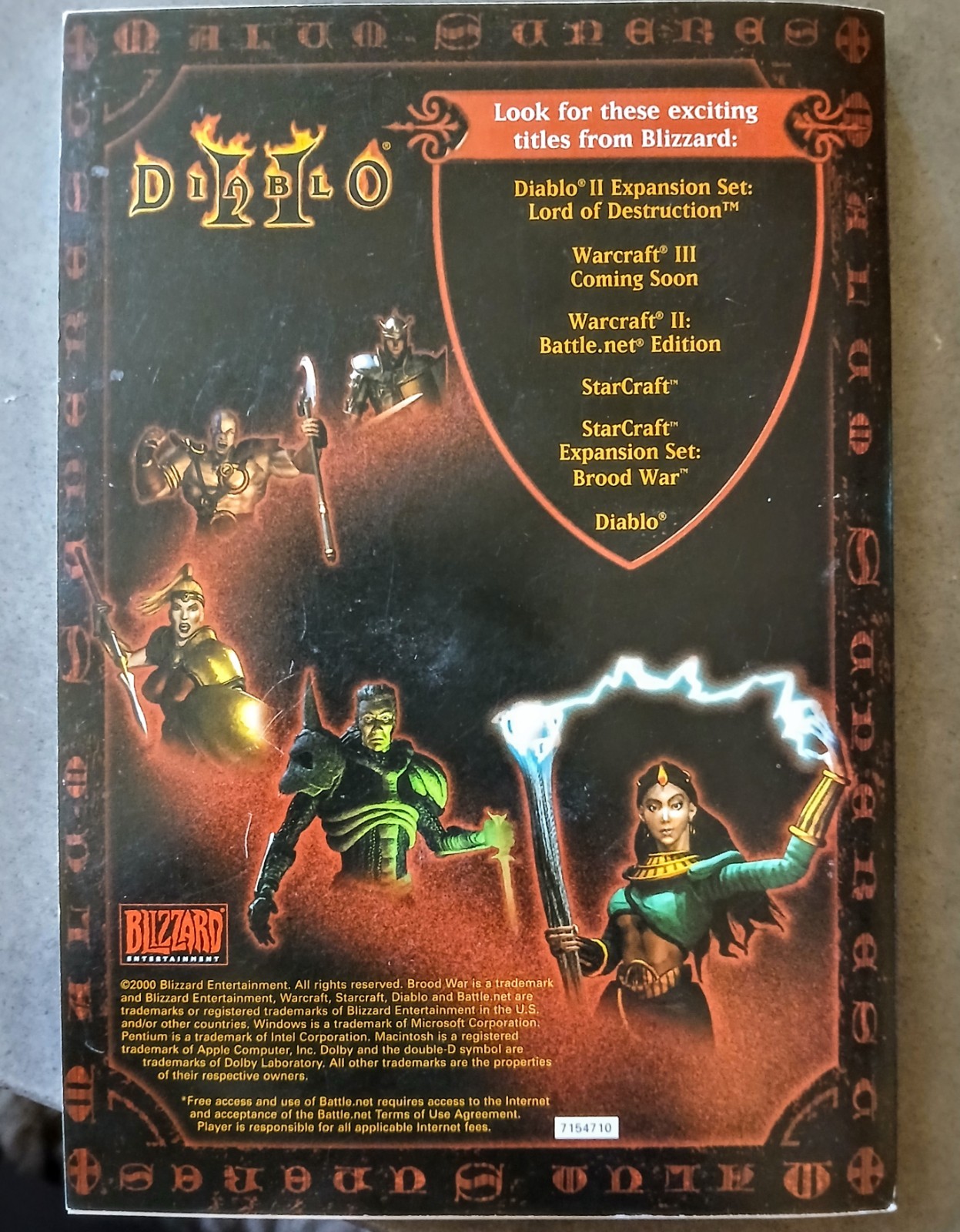 Vintage Diablo 2 PC Big Box Game Manual Book Only Blizzard Entertainment 2000