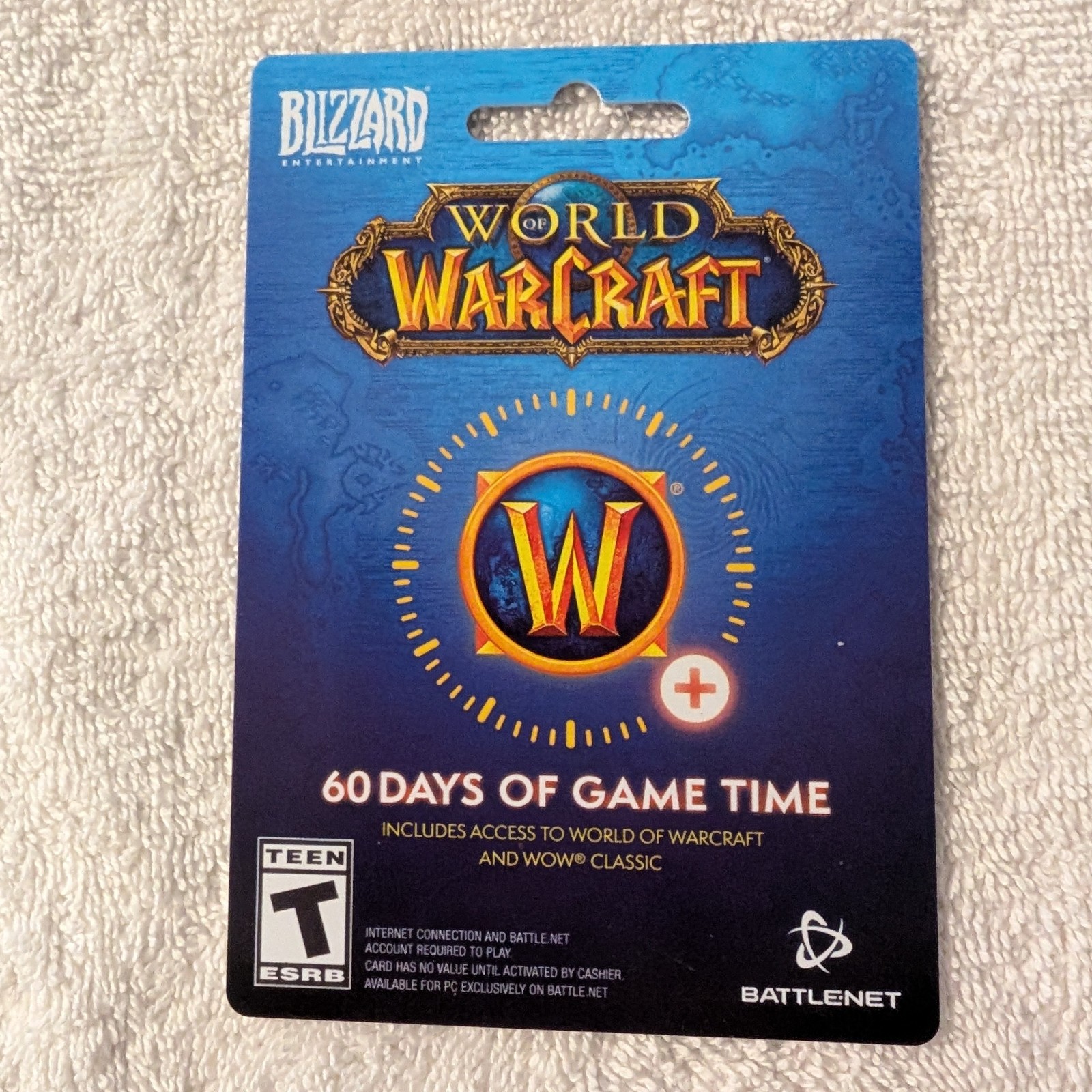 World of Warcraft prepaid 60 day game time card Blizzard Entertainment