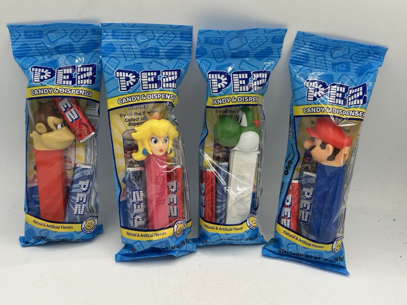 Set of 4 Nintendo Super Mario Enemy Drinkware Glasses 16 oz 2021 & 4 Pez Candy
