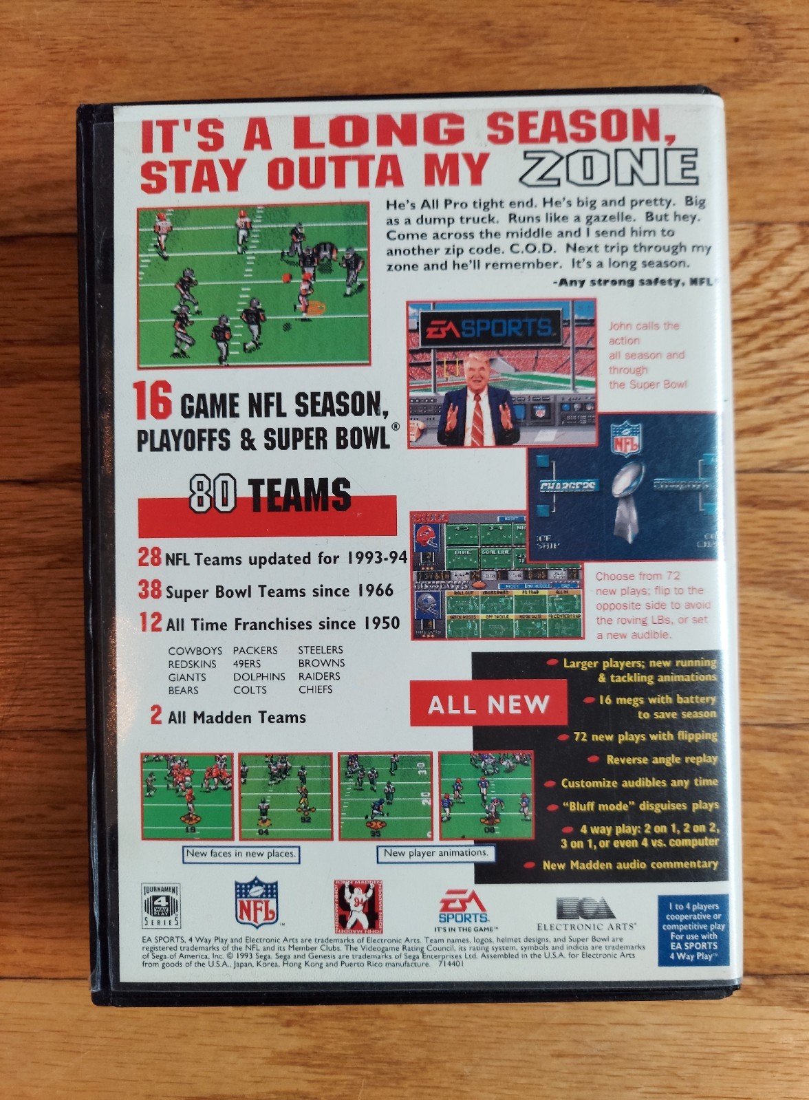 Madden NFL ’94 (CIB) – Sega Genesis Game American Football Sports Fast Shipping!