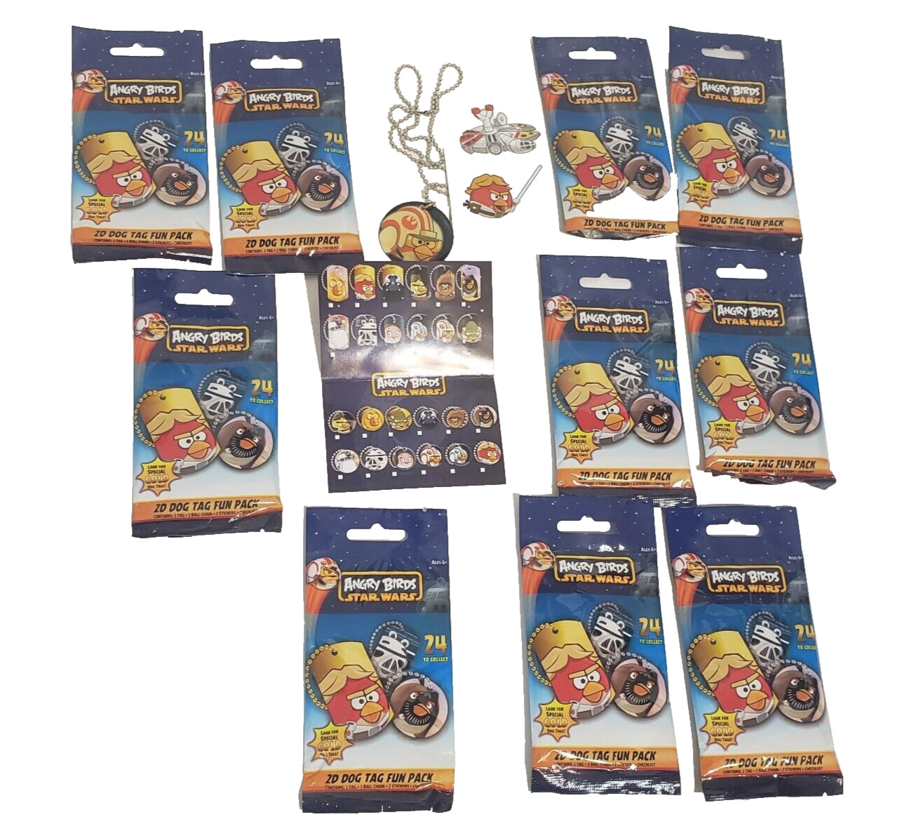 Lot Of TEN Angry Birds Star Wars Dog Tag Blind Tags -OR Dog Tag Fun Pack u PICK