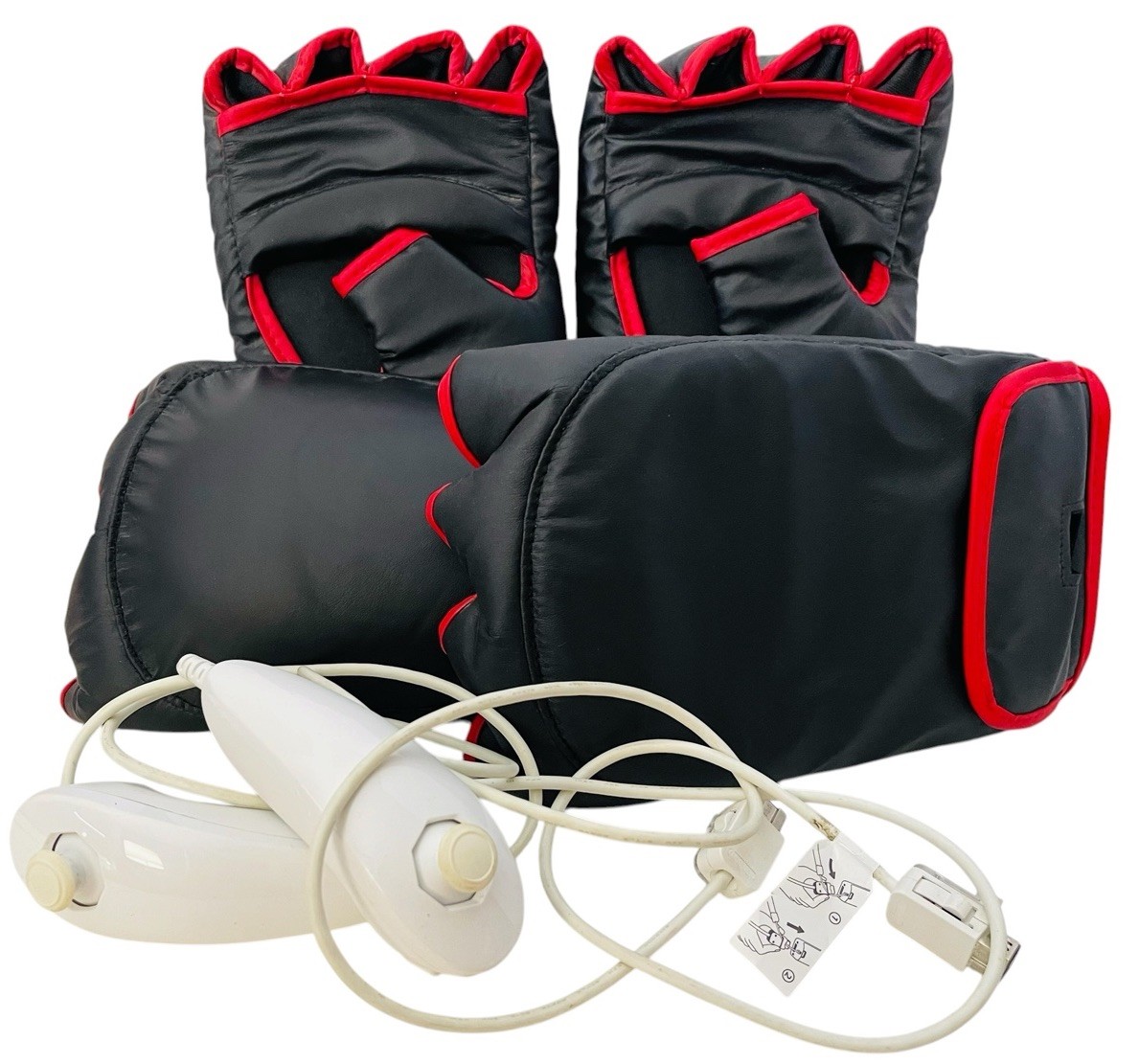 CUSTOM LOT Wii NINTENDO 2 NUNCHUK CONTROLLERS 2 PAIR Wii SPORTS BOXING GLOVES