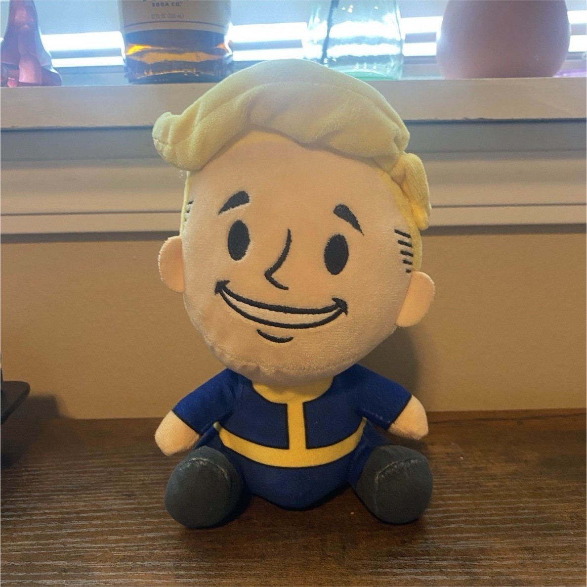 Fallout 76 Vault Boy Plush Doll Vault 76 Outfit with Vault Boy Pin