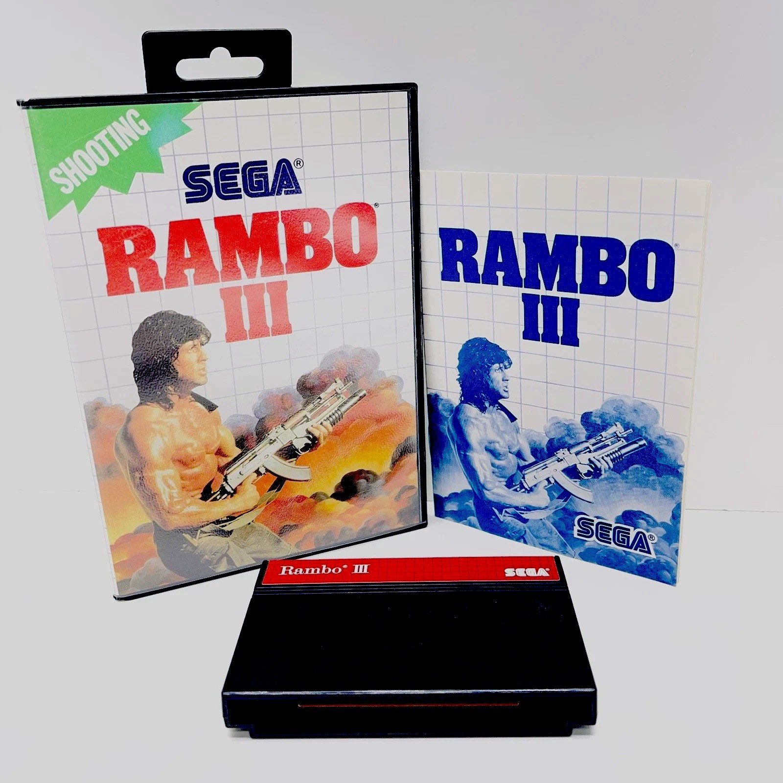 Rambo III 3 (Sega Master System, SMS 1986) CIB Complete w/ Manual Authentic