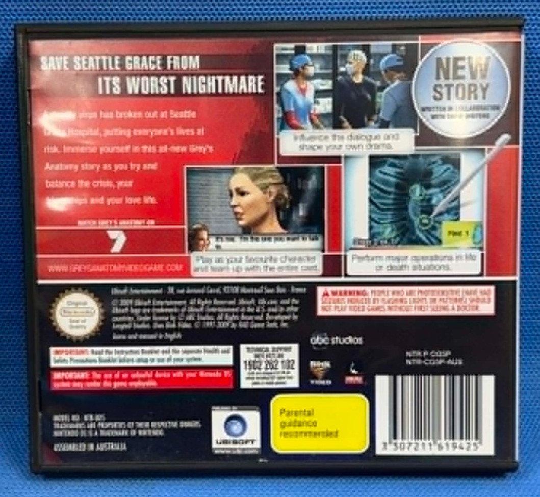 Grey’s Anatomy DS 2DS 3DS Game *Complete*