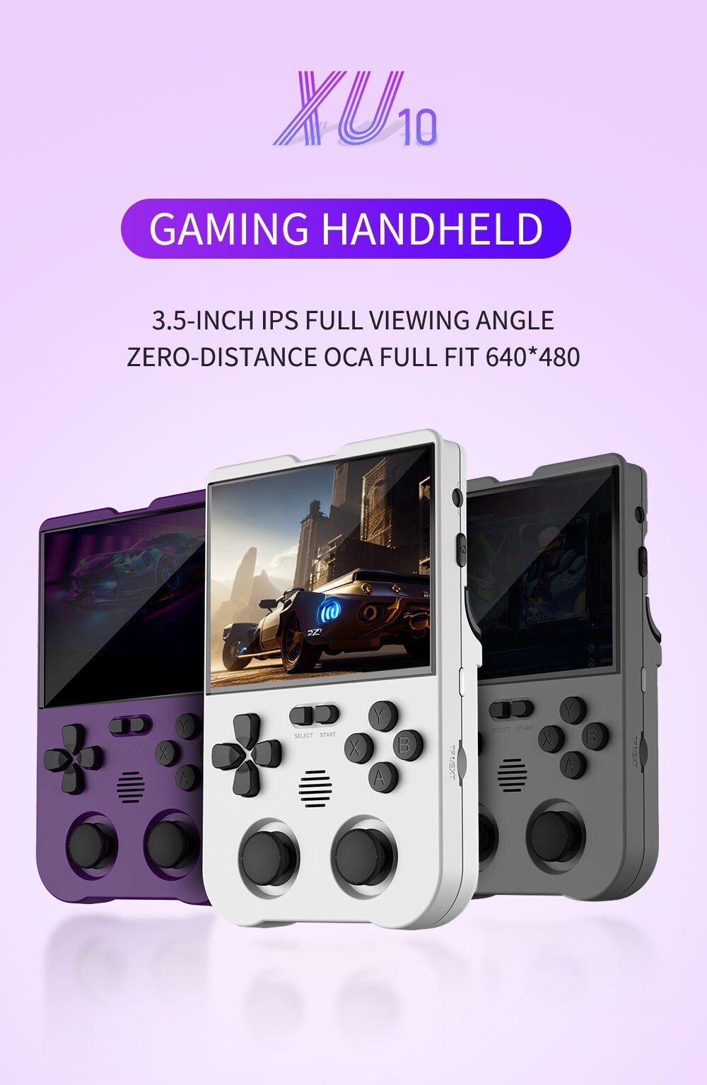XU10 Retro Video Game Console Handheld 3.5” IPS Linux Kids Toy Gift 3000mAh AU