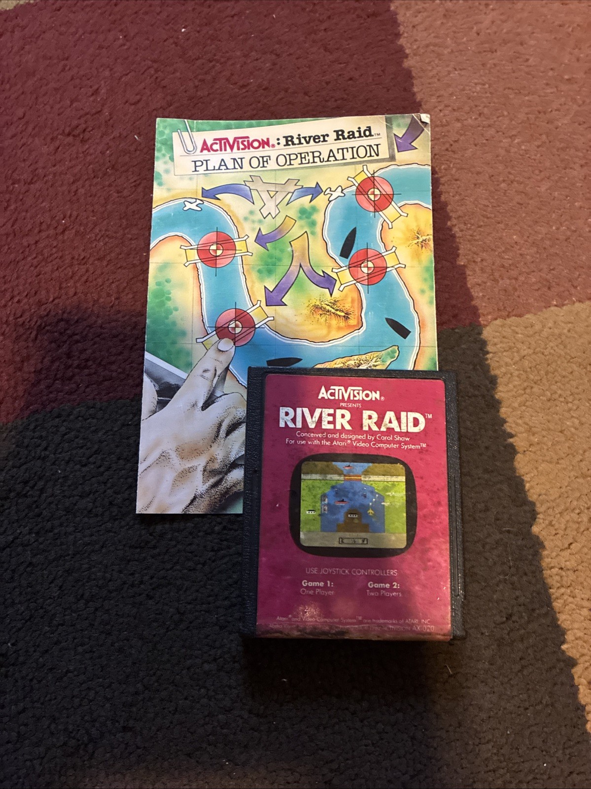 River Raid (Atari 2600 1982 W/ Manual / Map) AX020 Arcade Game Vintage