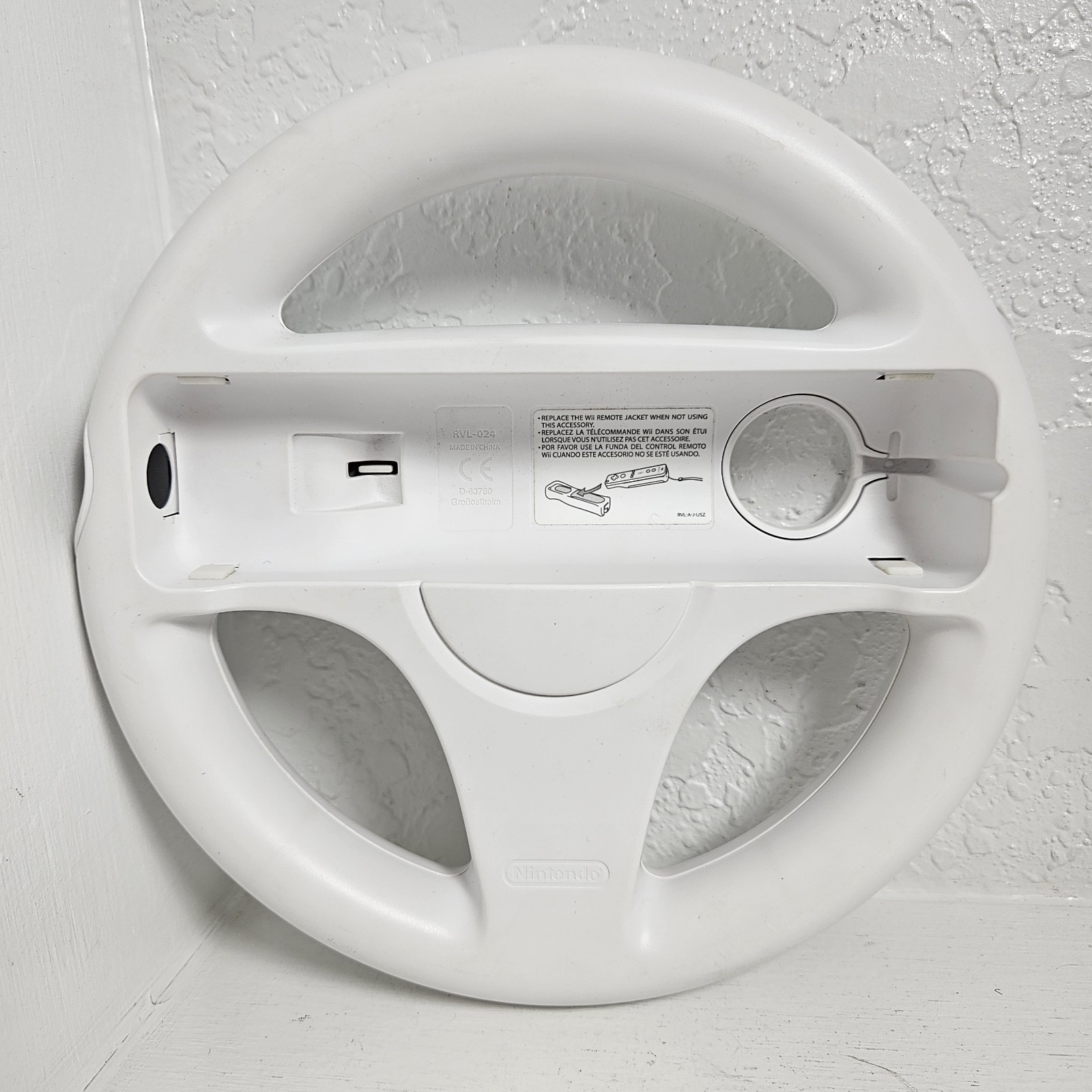Nintendo Wii White Racing Steering Wheel For Mario Kart RVL-024 Genuine OEM Whit