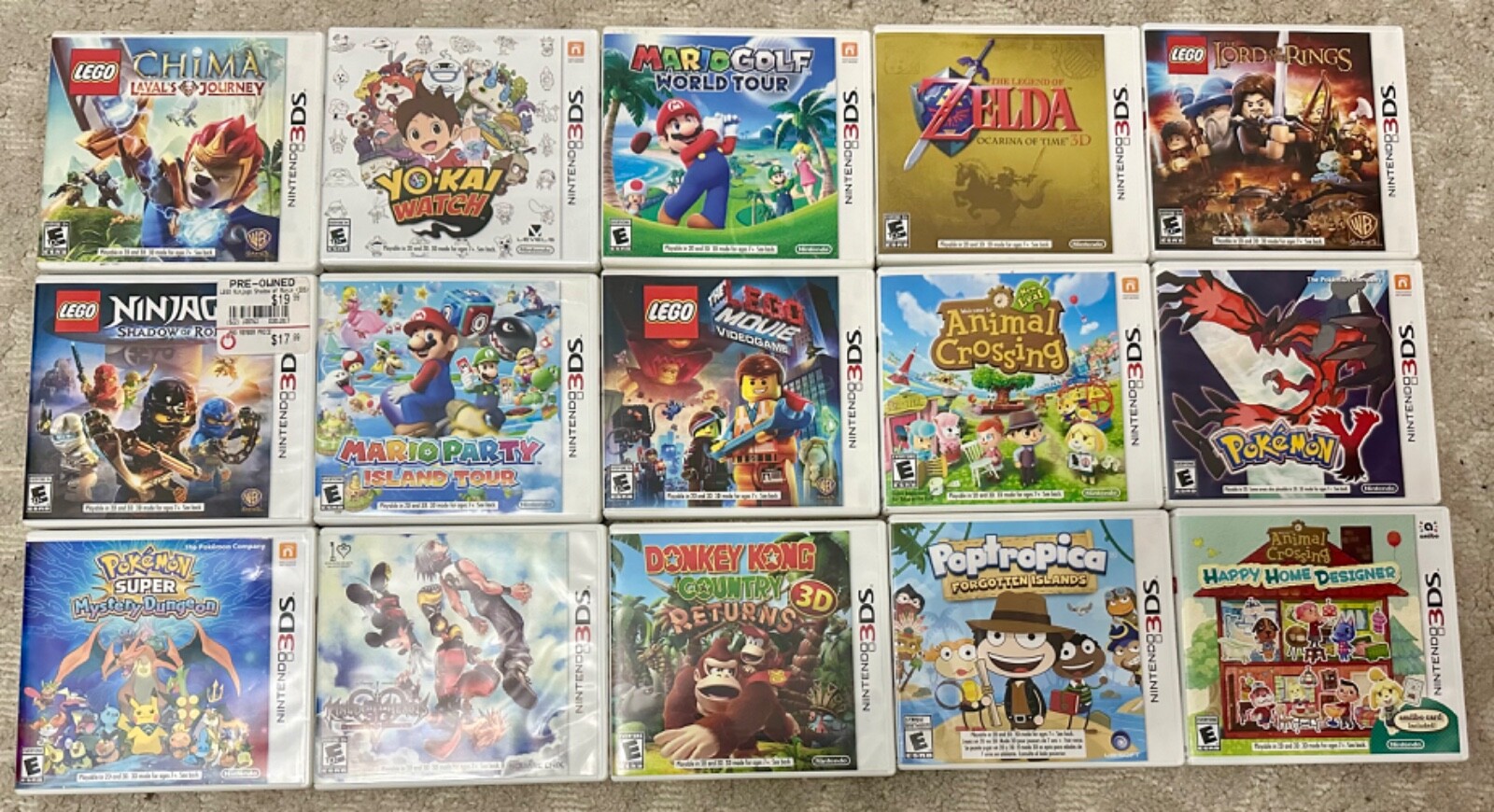 Nintendo 3DS Games Lot with Game Case