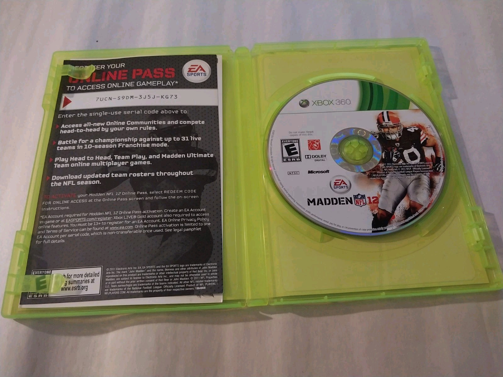 Madden NFL 12 (Microsoft Xbox 360, 2011)