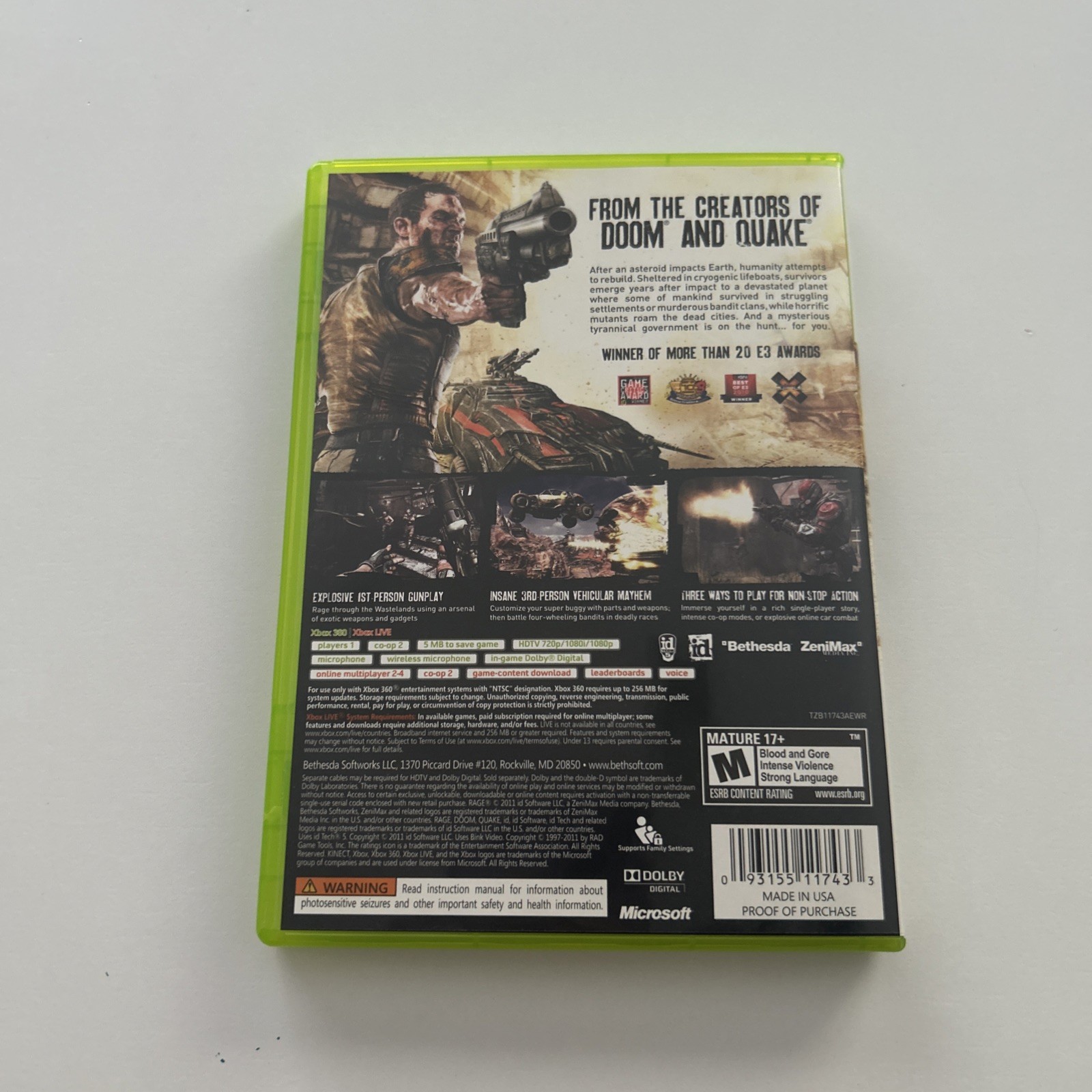 Rage Anarchy Edition Microsoft Xbox 360, 2011)