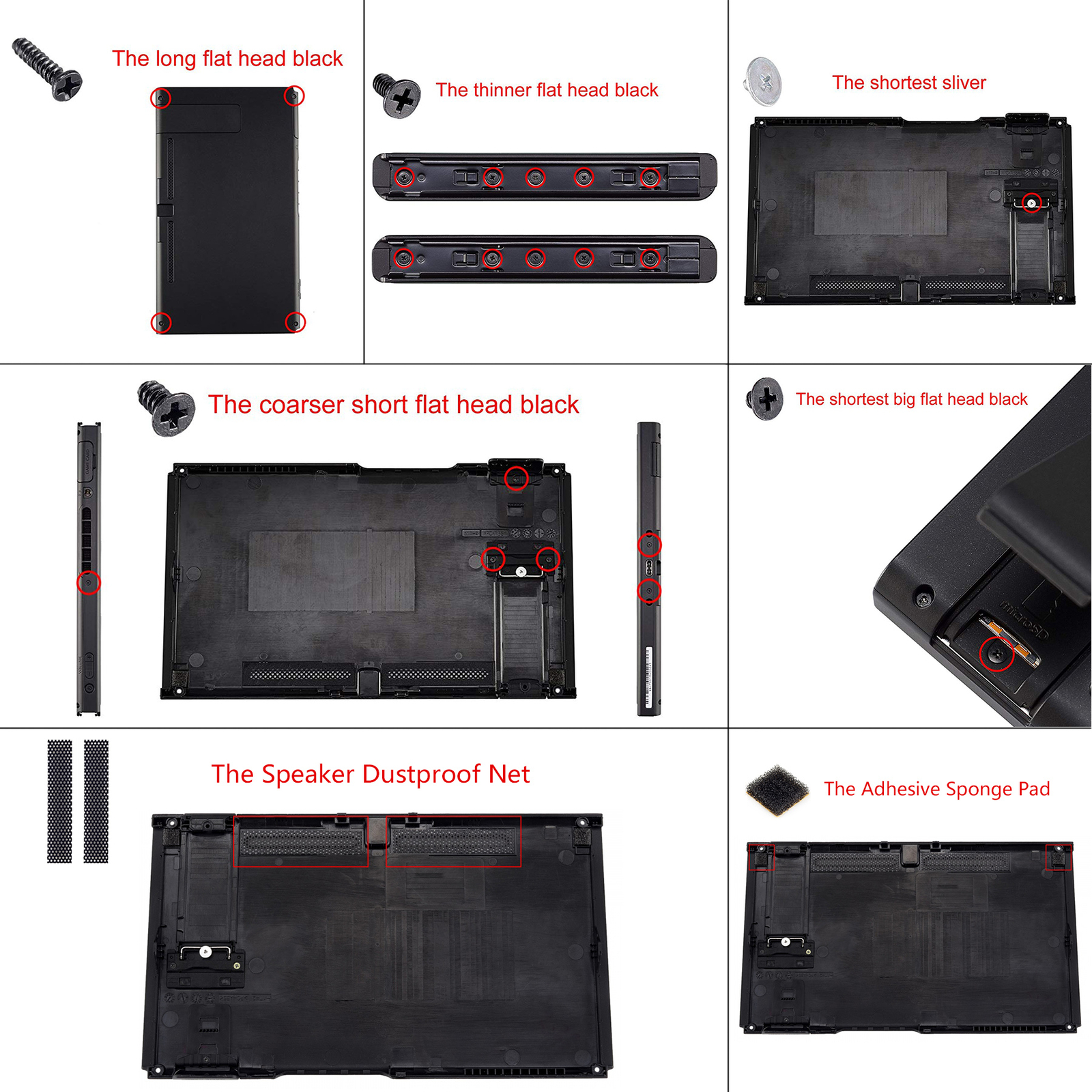 Replacement Full Set Shell Buttons Back Plate for Nintendo Switch Console DIY
