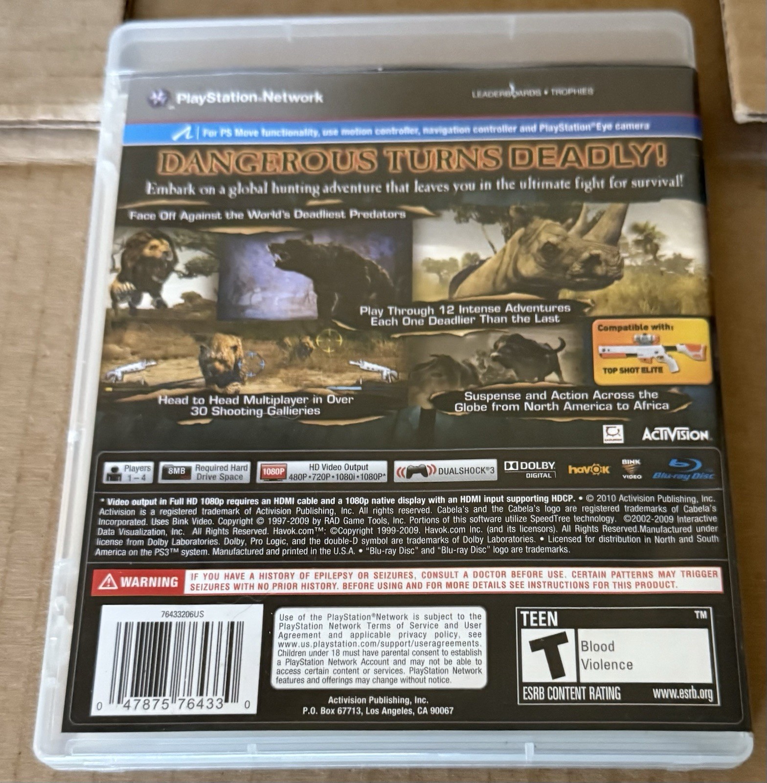 Cabela’s Dangerous Hunts 2011 (Sony PlayStation 3, 2010) Complete, CIB – Tested