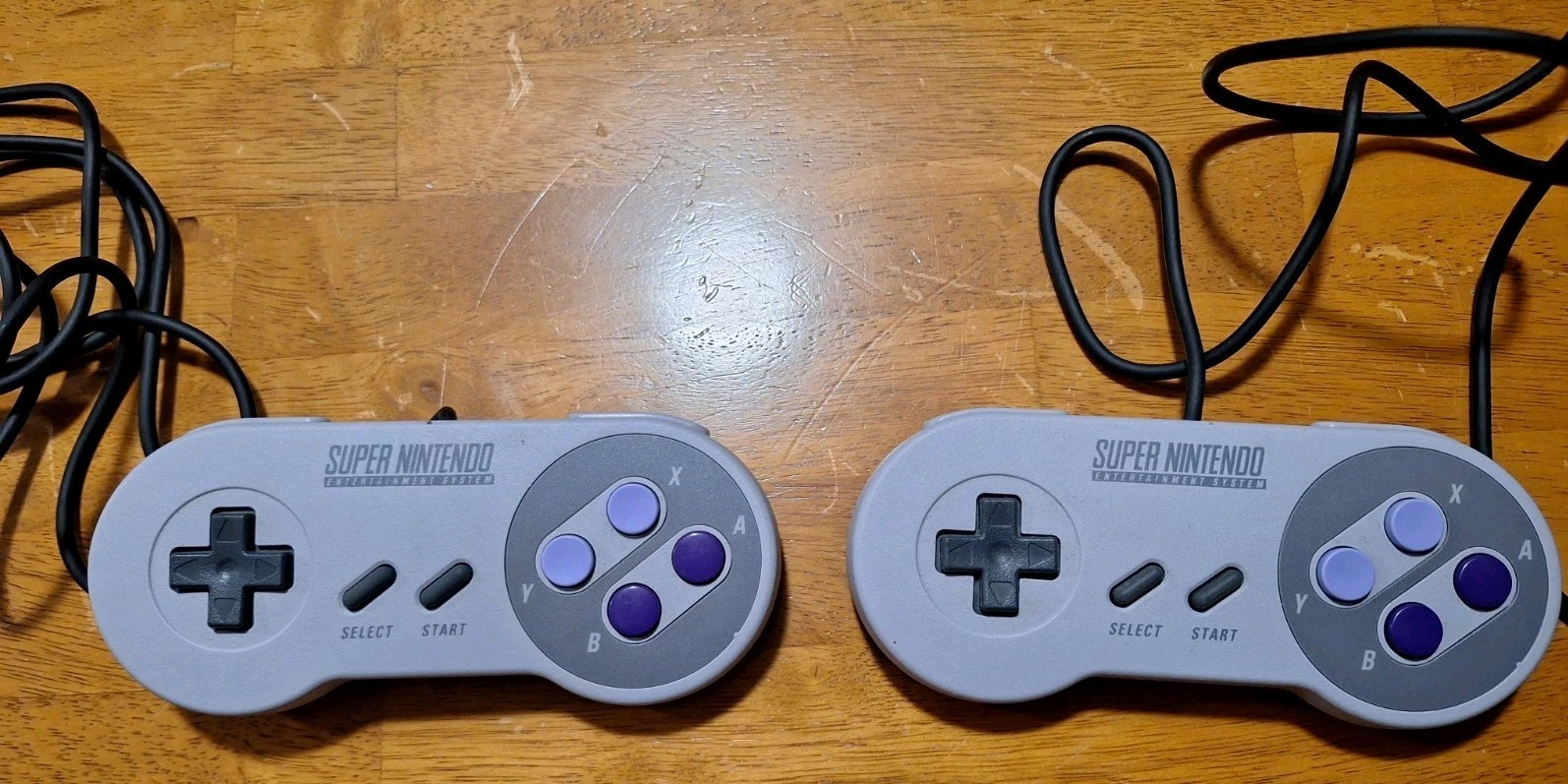 Two Super Nintendo Classic Mini OEM CLV 202 Controllers with Extension Cords