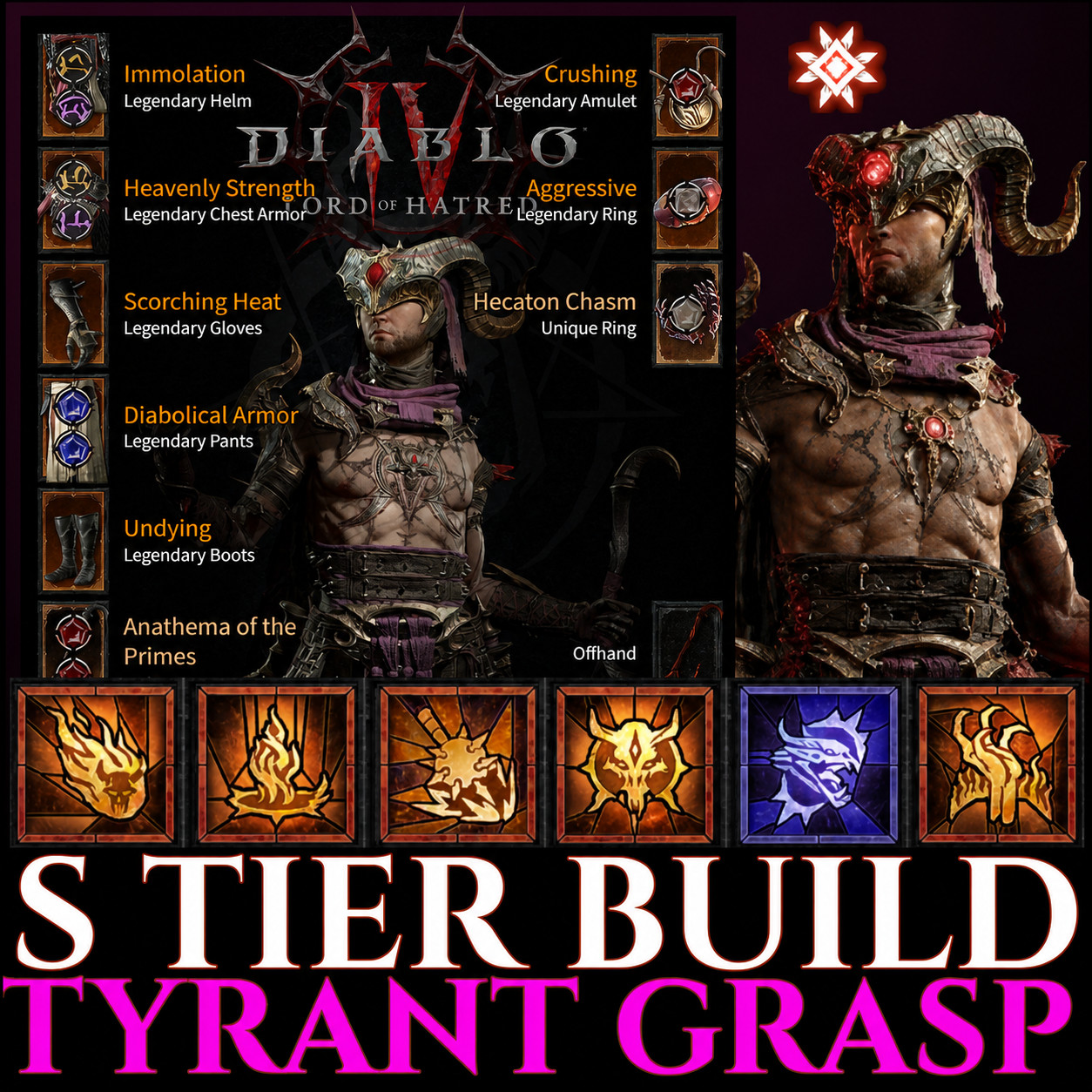 Diablo 4 Lord of Hatred 🔥S+ TIER BUILD🔥 TYRANT’S GRASP WARLOCK ENDGAME BUILD