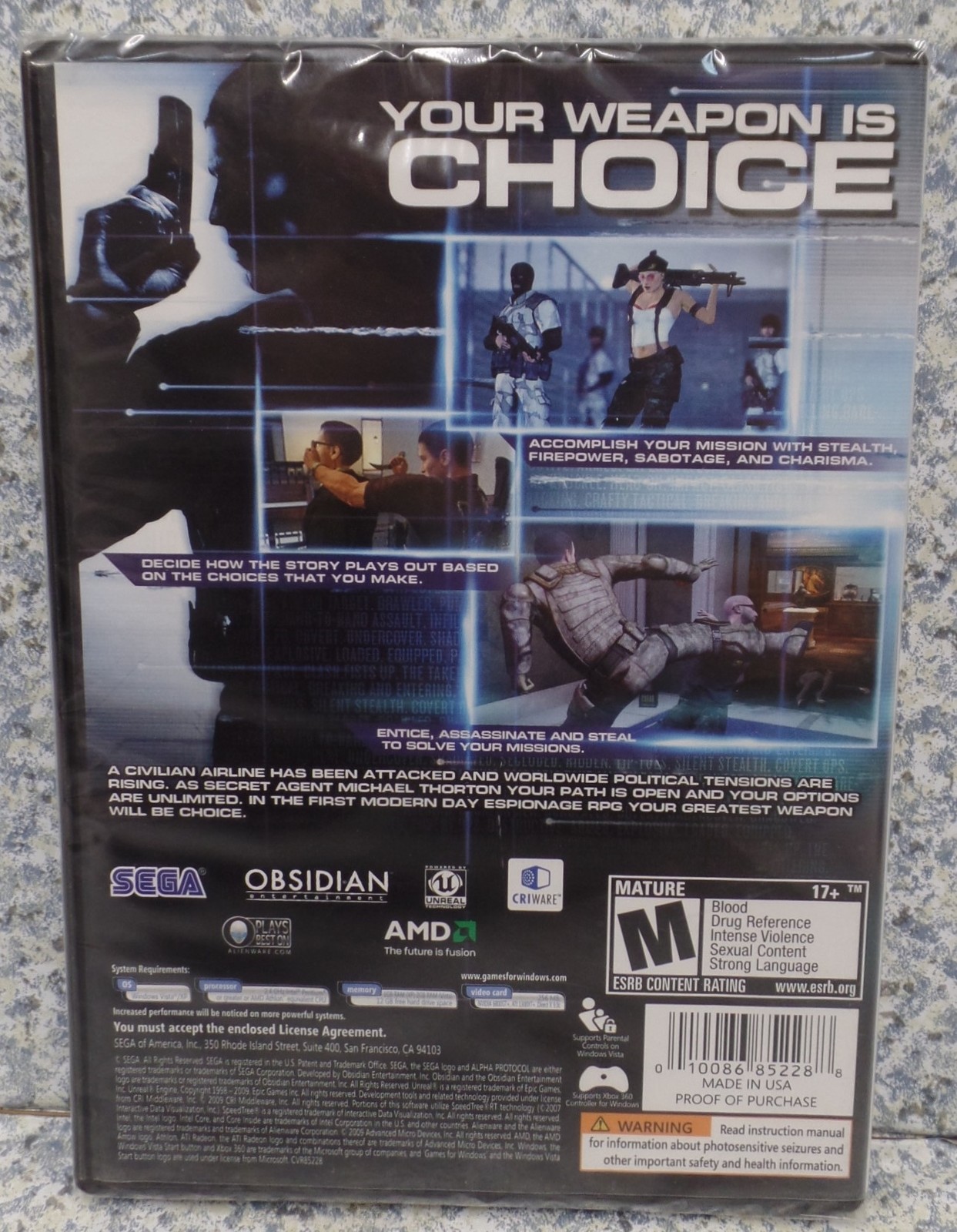 Video Game PC Alpha Protocol The Espionage RPG NEW SEALED