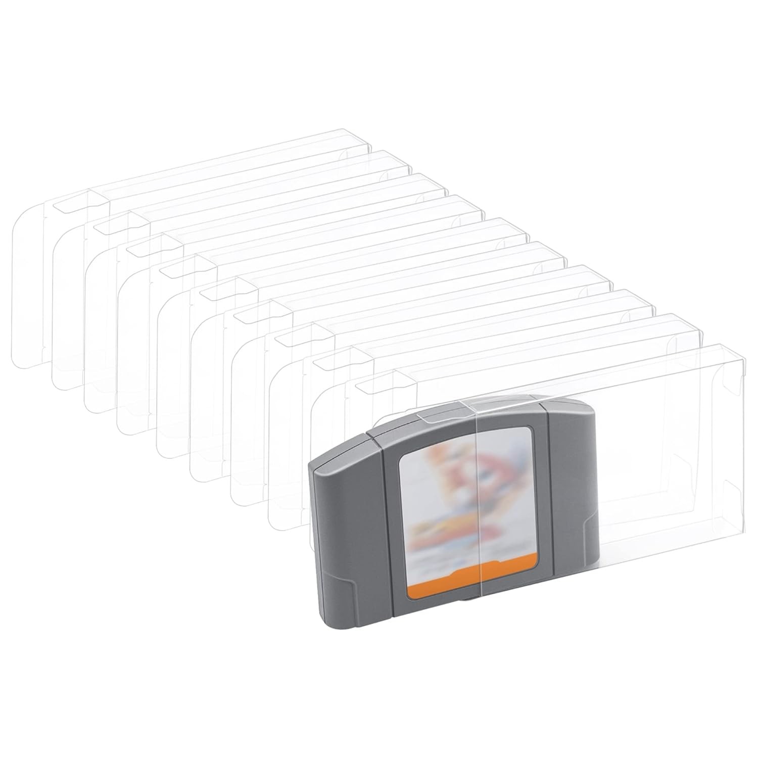 Clear Plastic Case Sleeve Protector Storage Box For Nintendo N64 Games Cartridge
