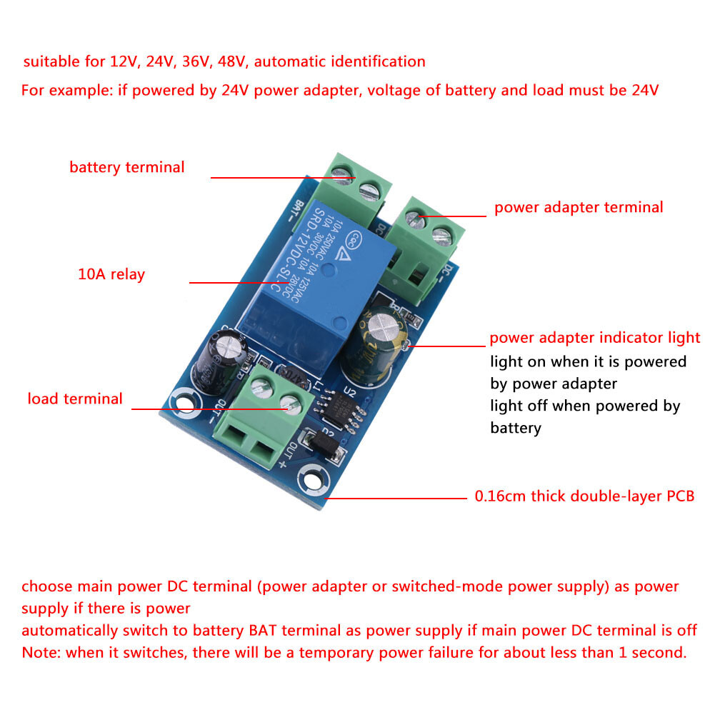 Yx-X804 Battery Powered Automatic Management Module 12V 24V 36V 48V