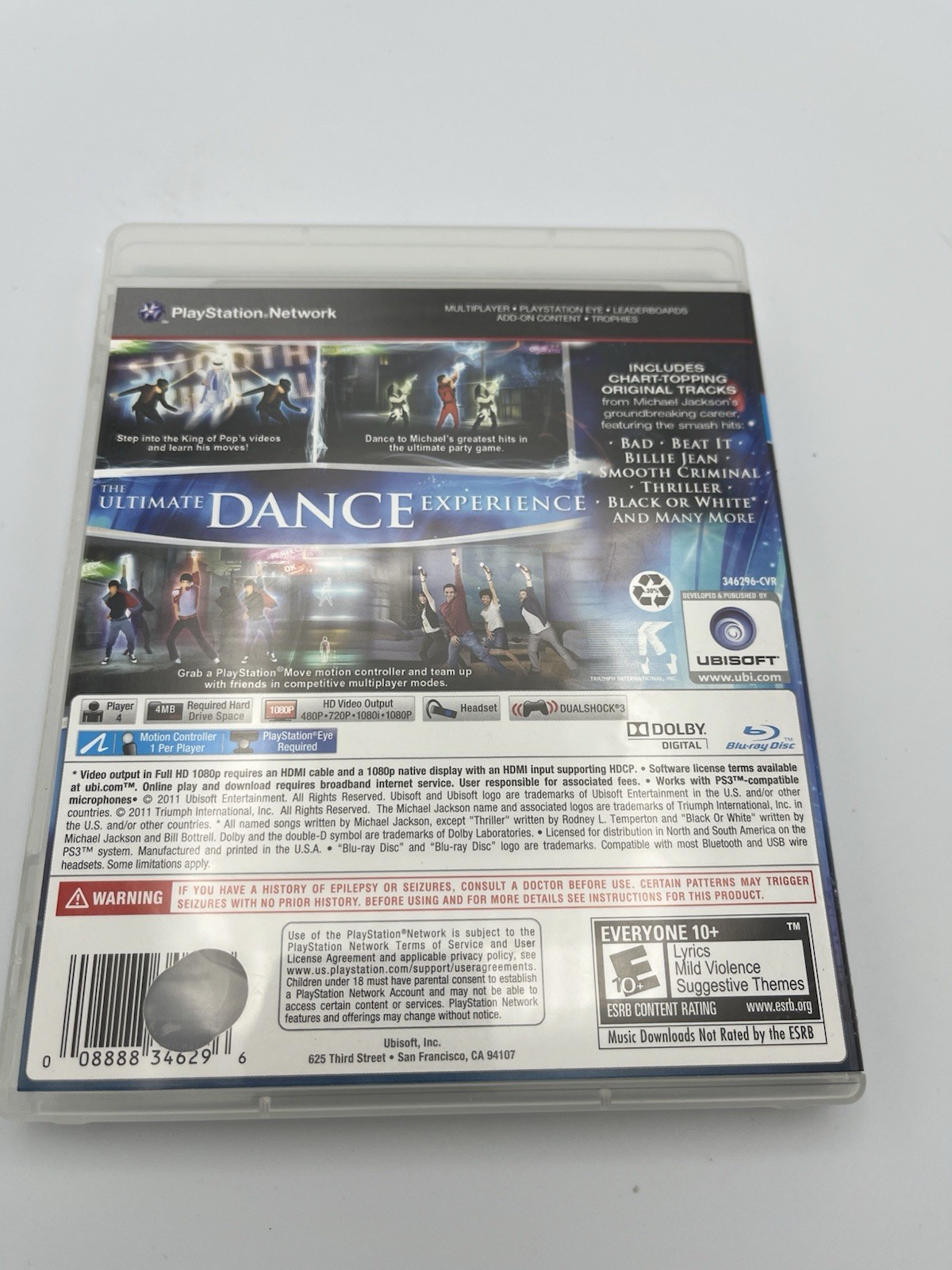 PS3 Michael Jackson The Experience Playstation 3 Video Game Complete 2011 Music