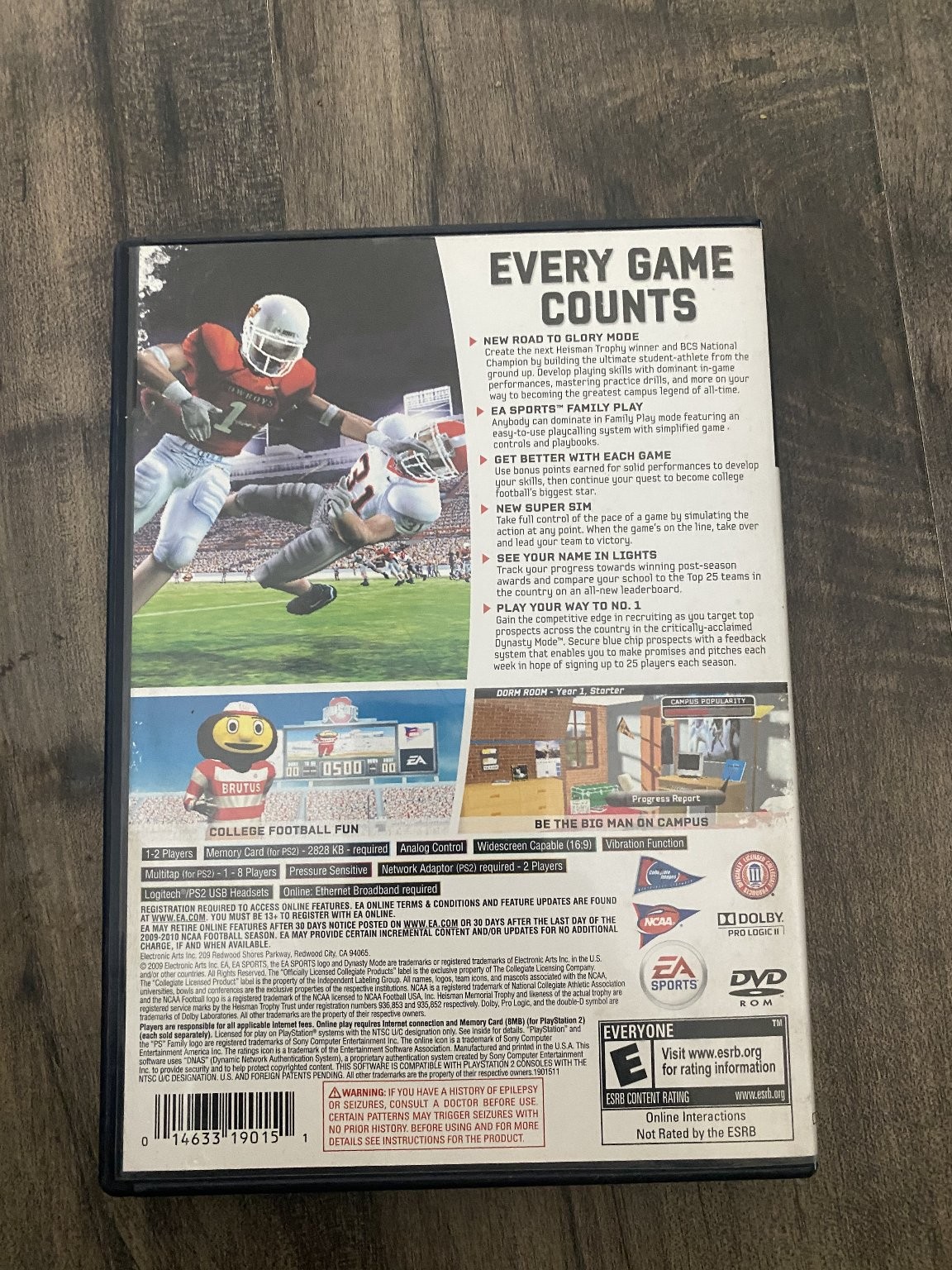 NCAA Football 10 PlayStation 2 Video Game PS2 EA Sports ESPN Online