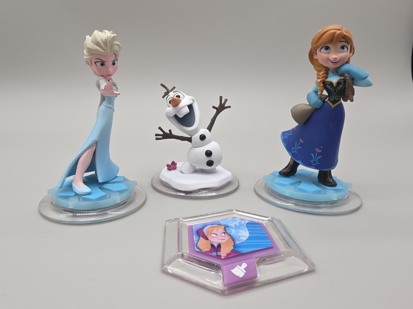 Disney Infinity Frozen Lot Elsa Anna Olaf Figure Set + Power Disc Disney 2.0