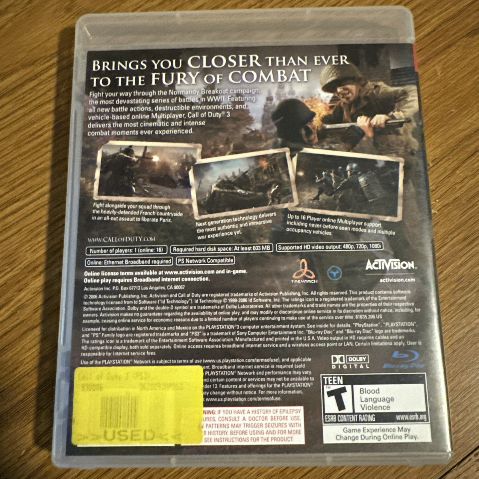 Call of Duty 3 – Sony PlayStation 3