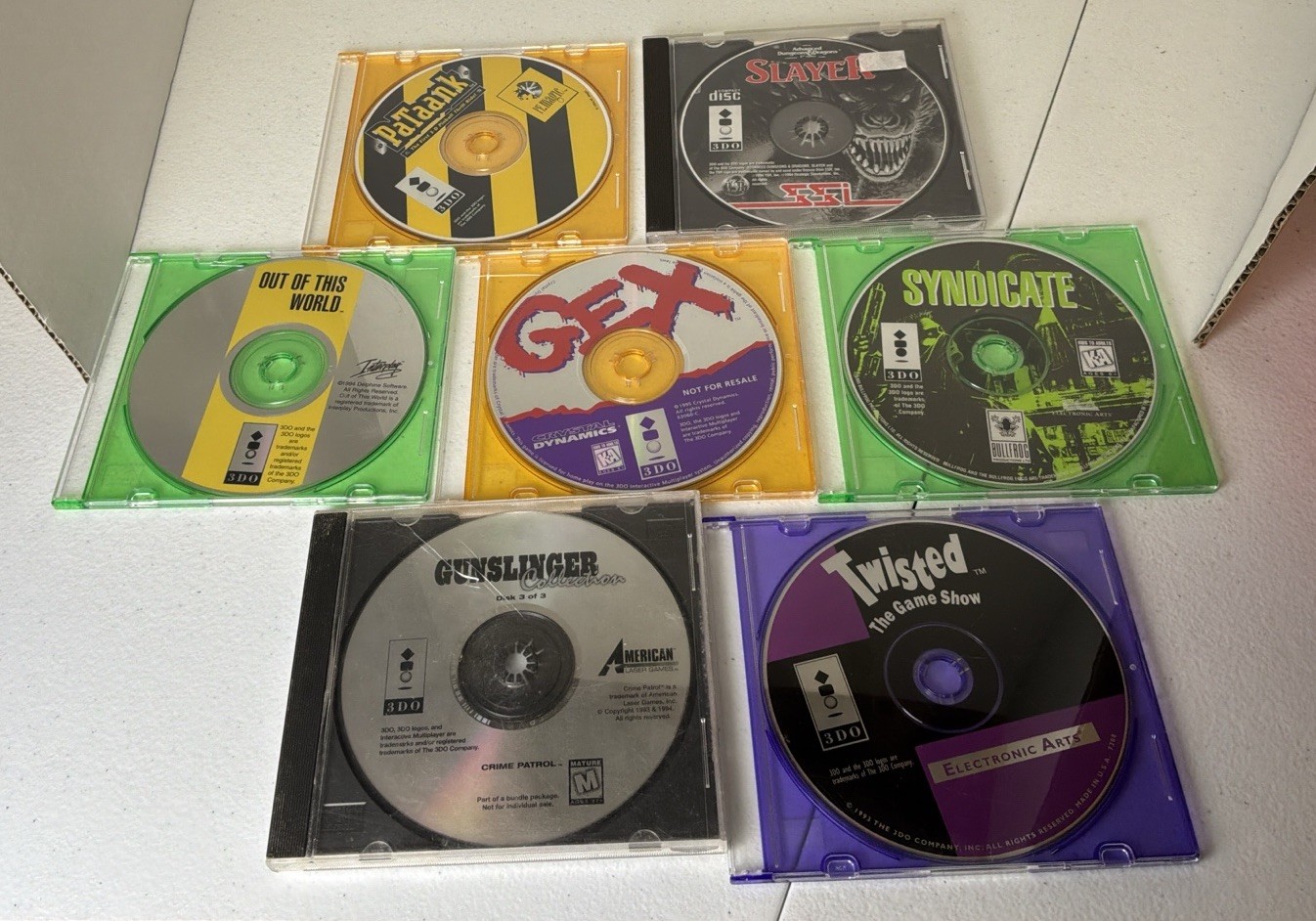 Panasonic 3DO Loose Game Disc Lot 7 Games Gex Syndicate AD&D Slayer Player Pack⁠