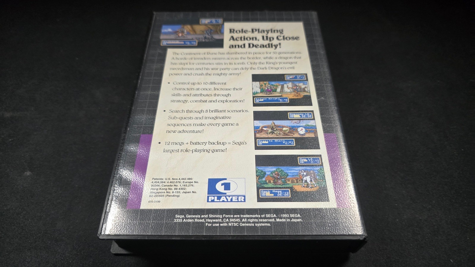 Shining Force 1 RPG Sega Genesis EXMT cond COMPLETE n box authentic+protector!