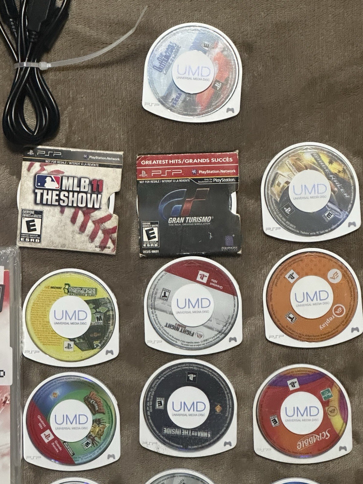 Large PSP-3001 Bundle Includes 28 Games and 4 Movies. Tested and Works Great!