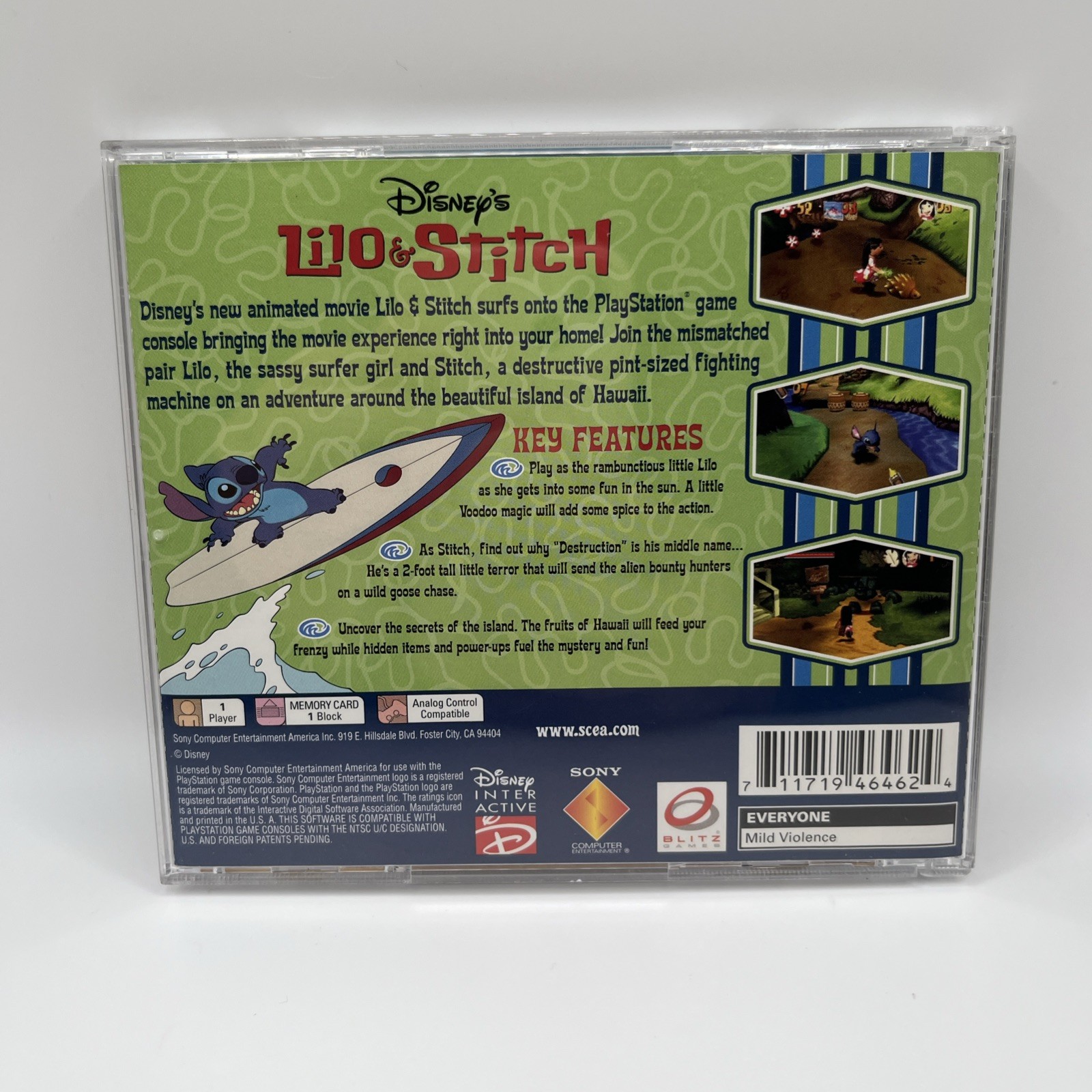 Disney’s Lilo & Stitch (Sony PlayStation 1, 2002) Complete With Manual CIB