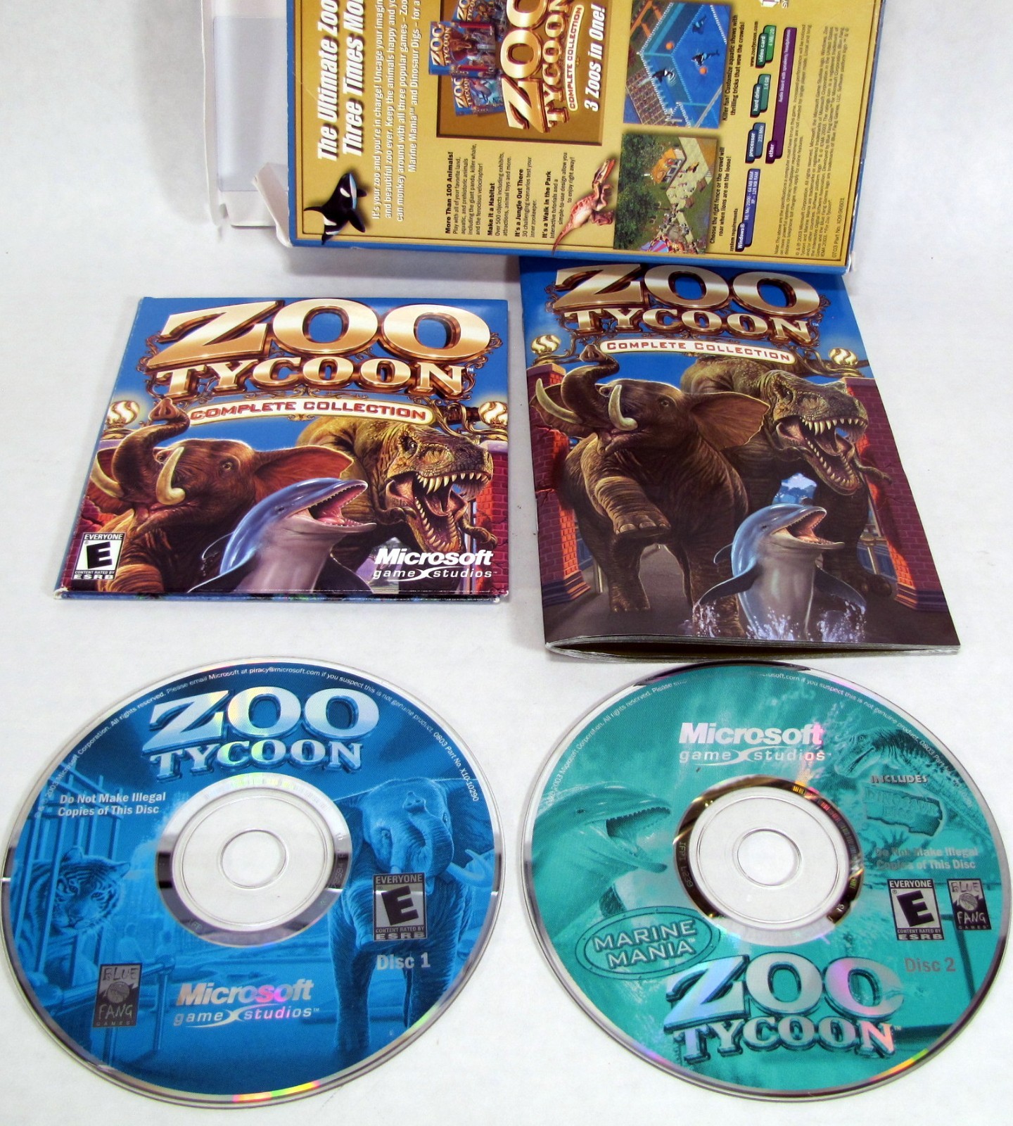 Zoo Tycoon: Complete Collection (PC, 2003) Complete In Big Box 2 Discs & Manual