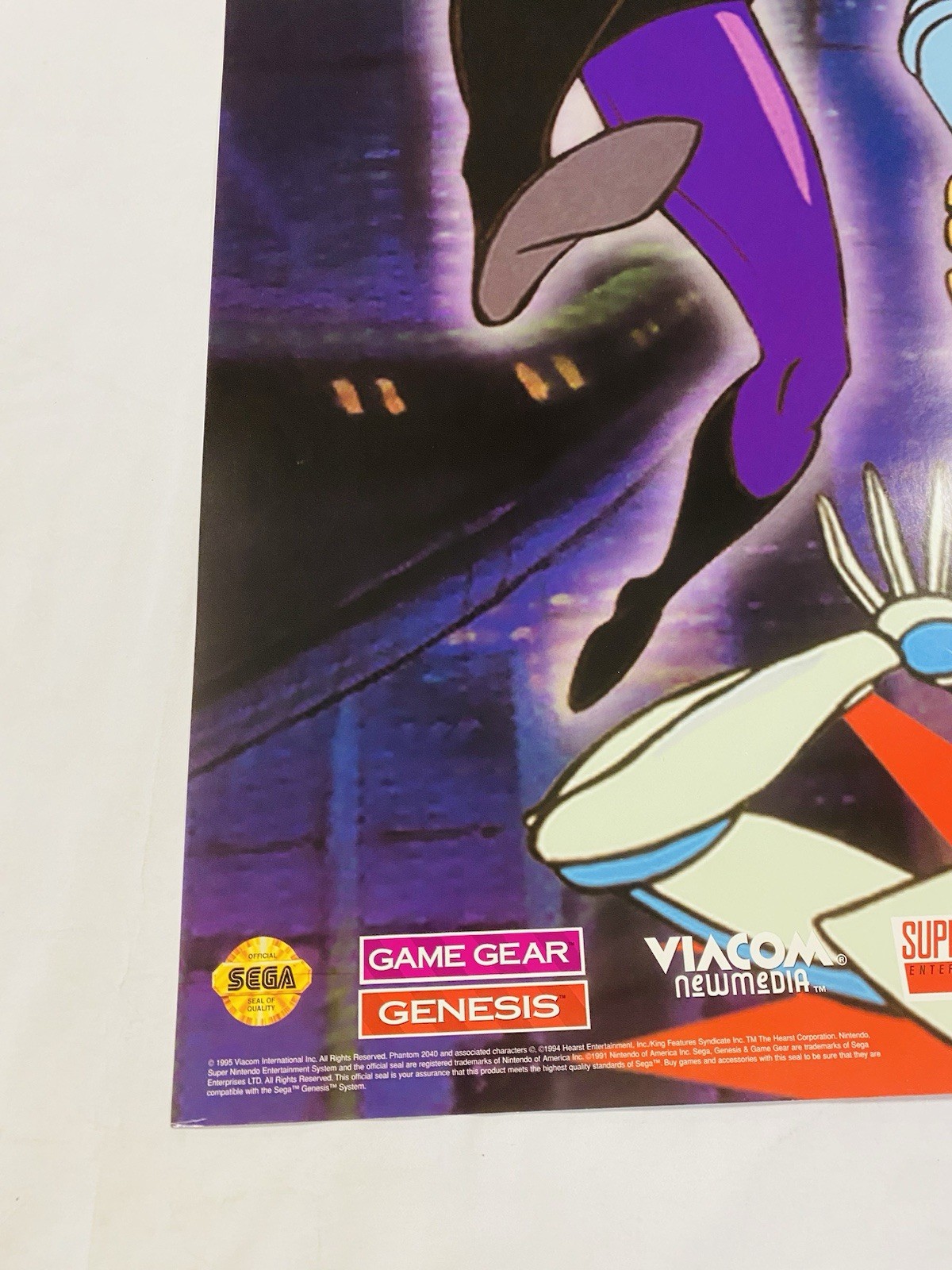 RARE 1995 PHANTOM 2040 ORIGINAL ROLLED 26×38” STORE PROMO POSTER SNES SEGA