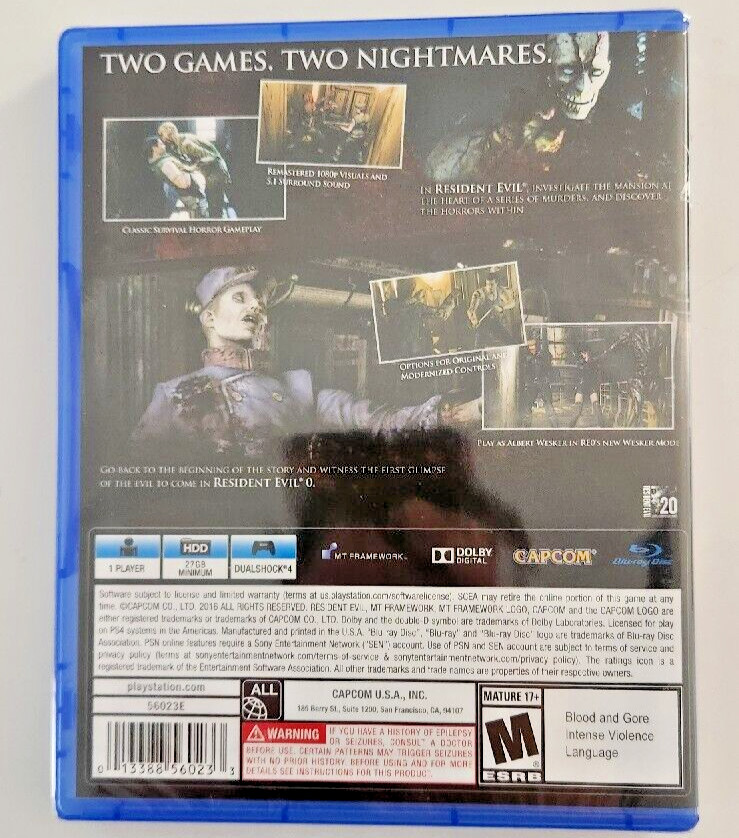 Resident Evil: Origins Collection PS4 Brand New Game [2016 Action/Adventure]